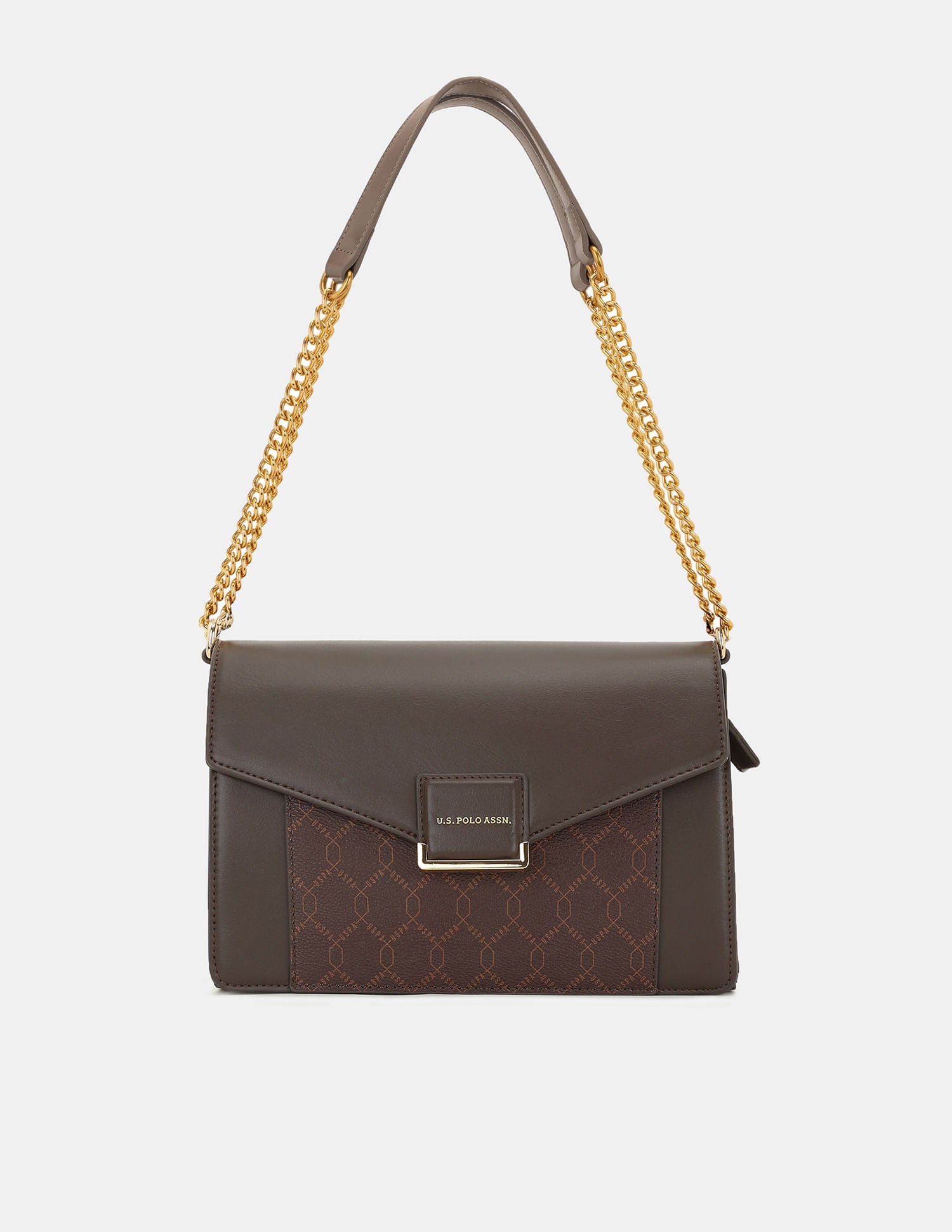 Women Birdy Sling Bag with Monogram Print Brown - U.S. POLO ASSN. | Large