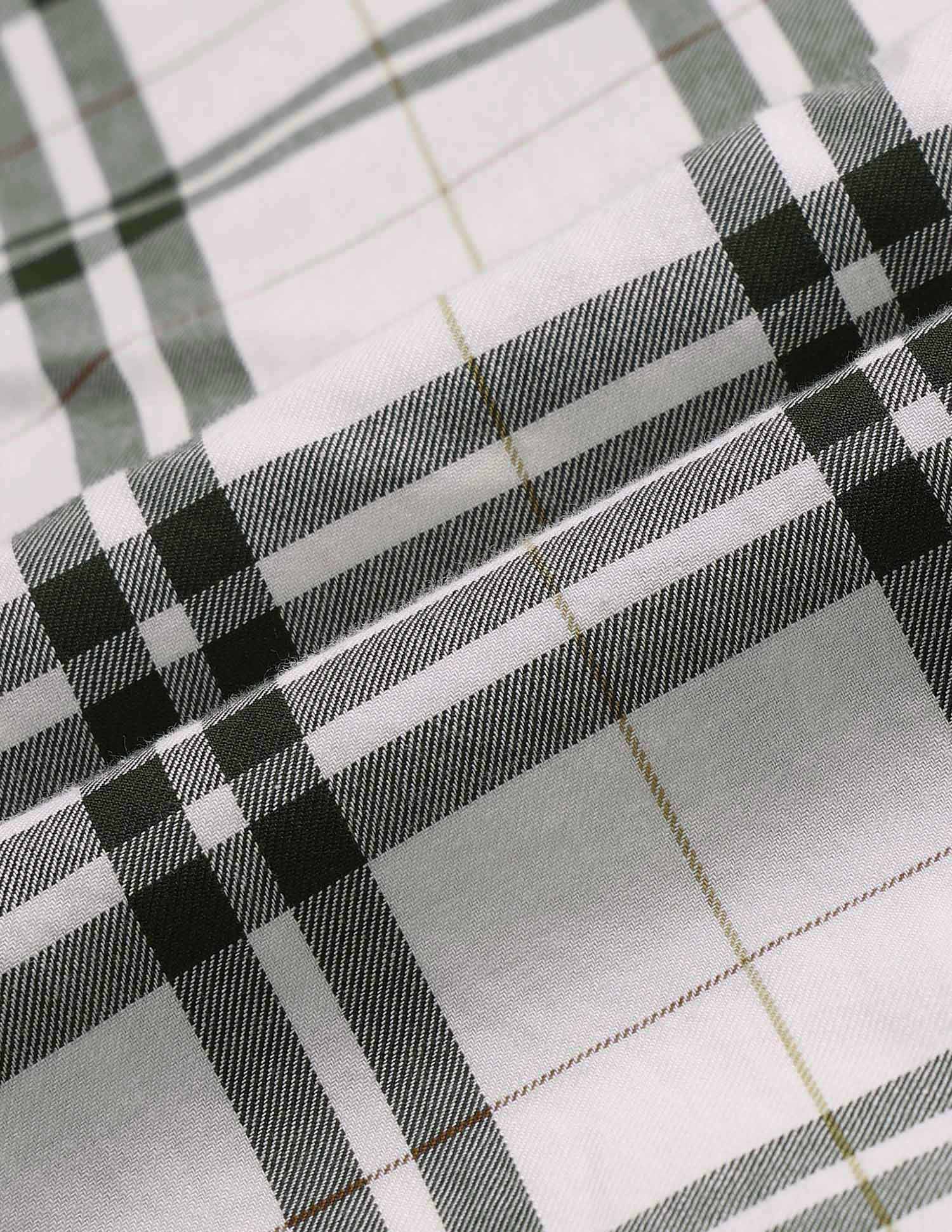 Grid Tattersall Checked Tailored Fit Shirt Dark Olive - U.S. POLO ASSN. | Large