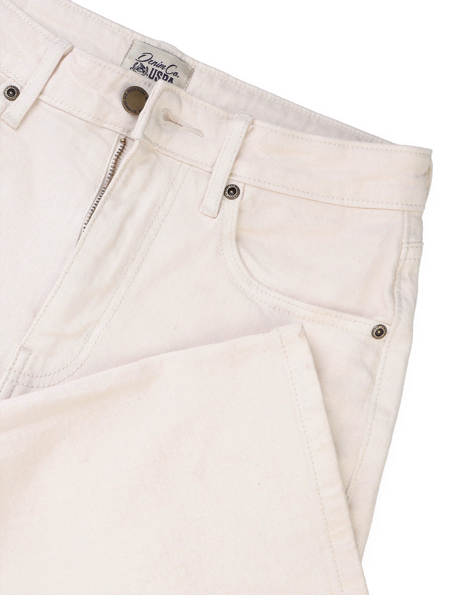 Wide Leg Fit Beige Jeans Ecru - U.S. Polo Assn. India | Large