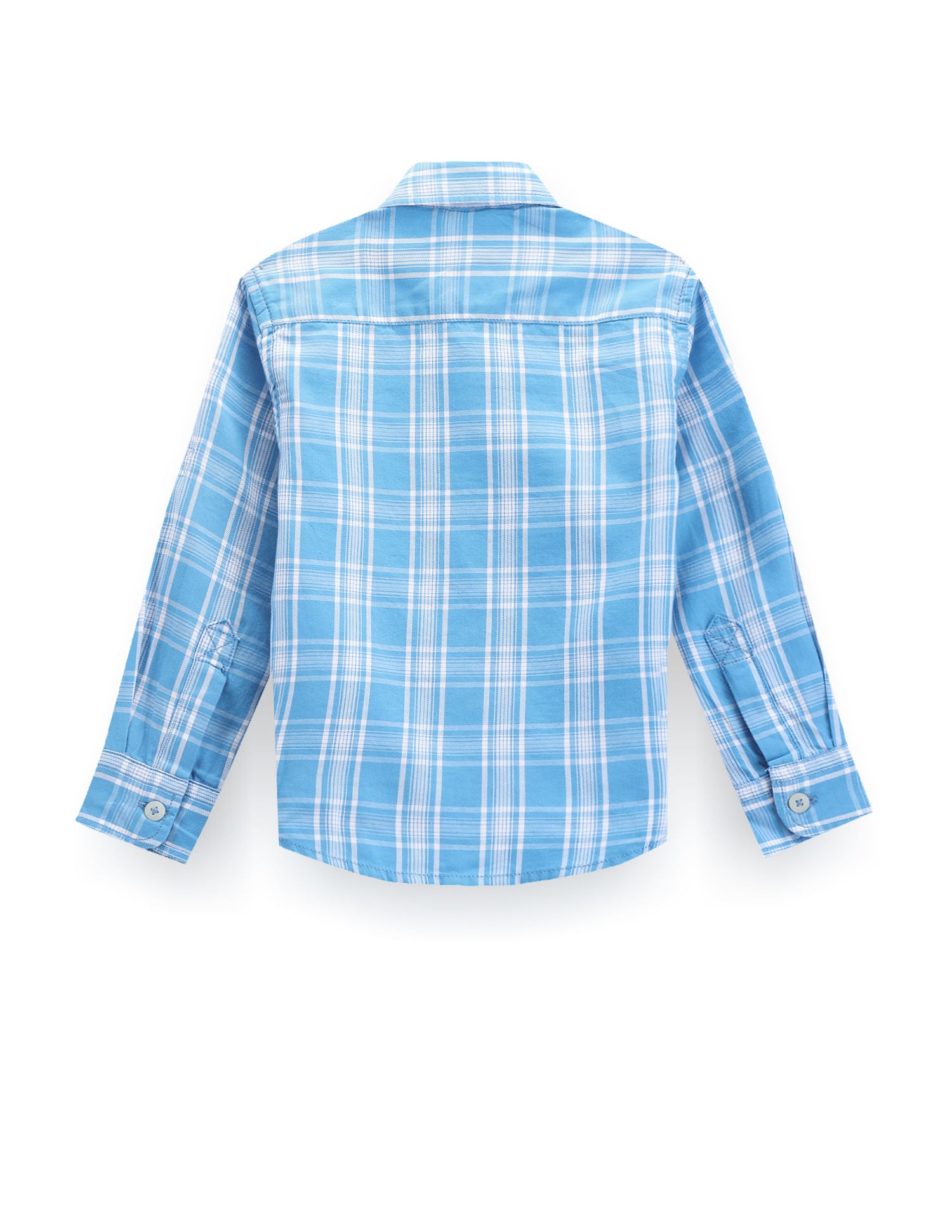 Boys Cutaway Collar Plaid Shirt Light Blue - U.S. POLO ASSN. | Large