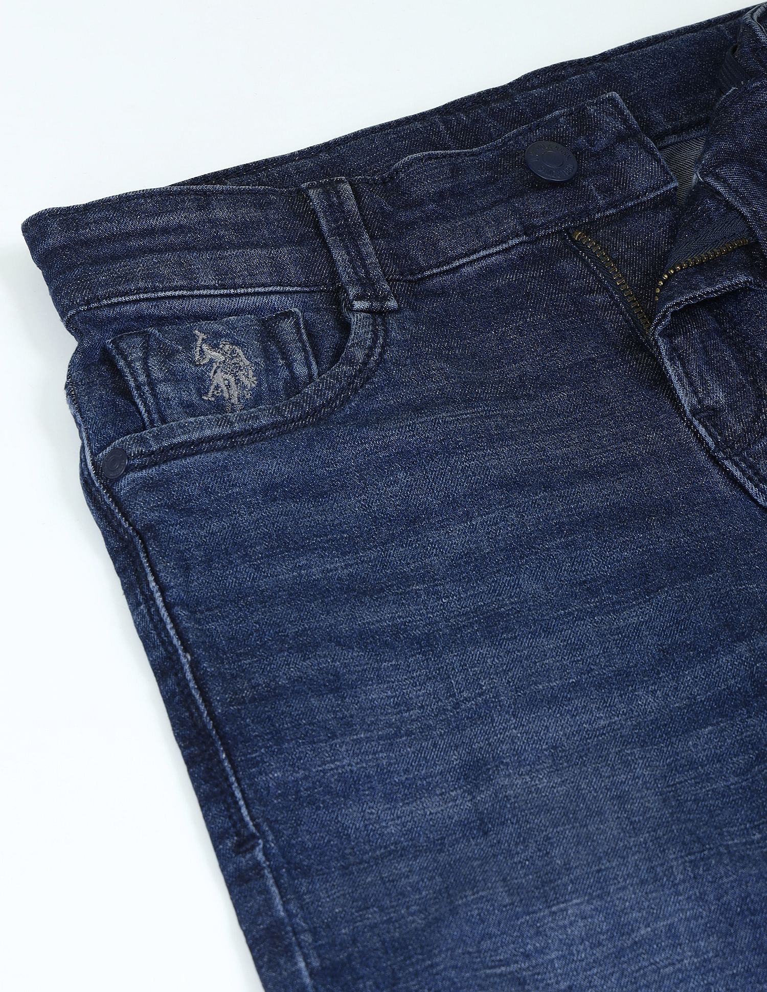 Relaxed Fit Stone Washed Jeans Dark Blue - U.S. POLO ASSN. | Large