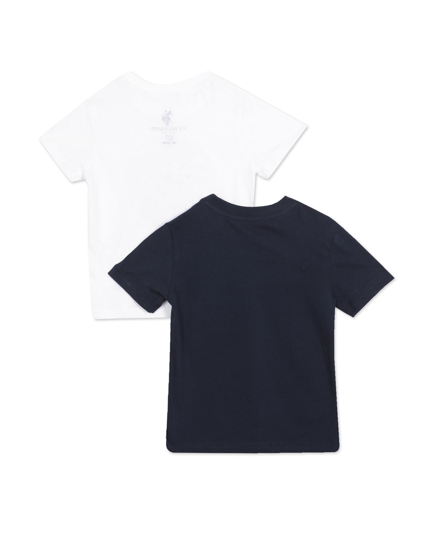 Cotton Printed T-Shirts - Pack Of 2 White and Navy - U.S. POLO ASSN. | Large