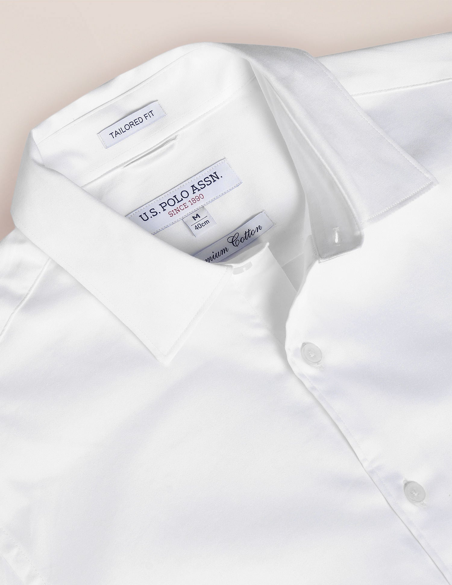 Solid Satin Shirt White - U.S. POLO ASSN. | Large