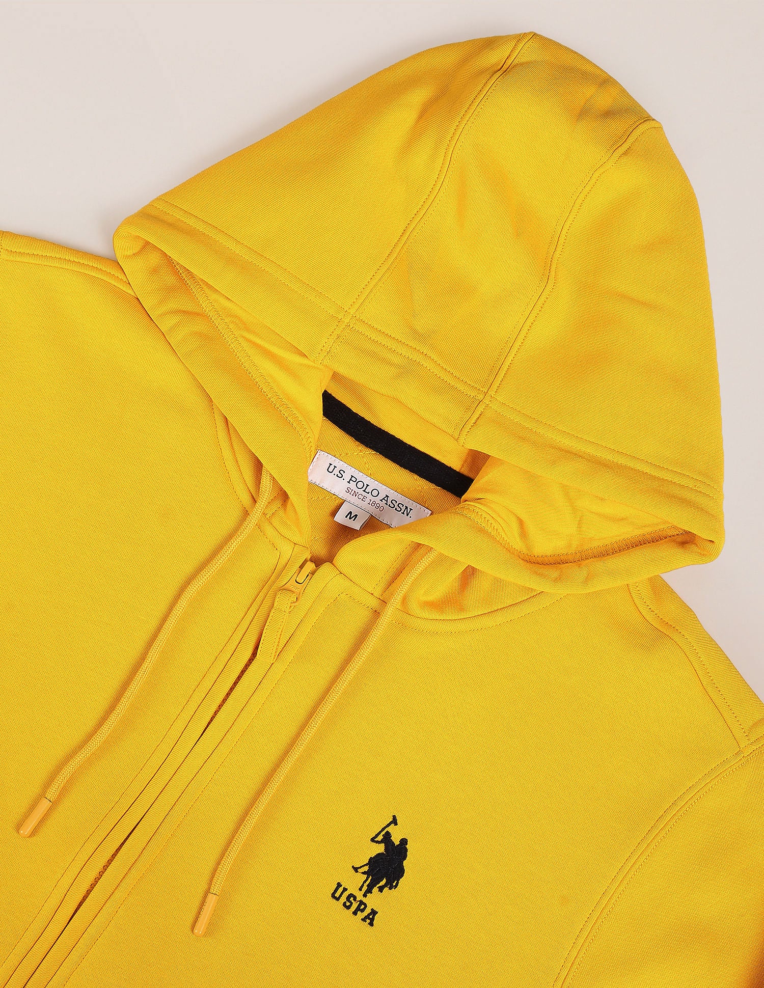 Solid Hooded Sweatshirt Yellow - U.S. POLO ASSN. | Large