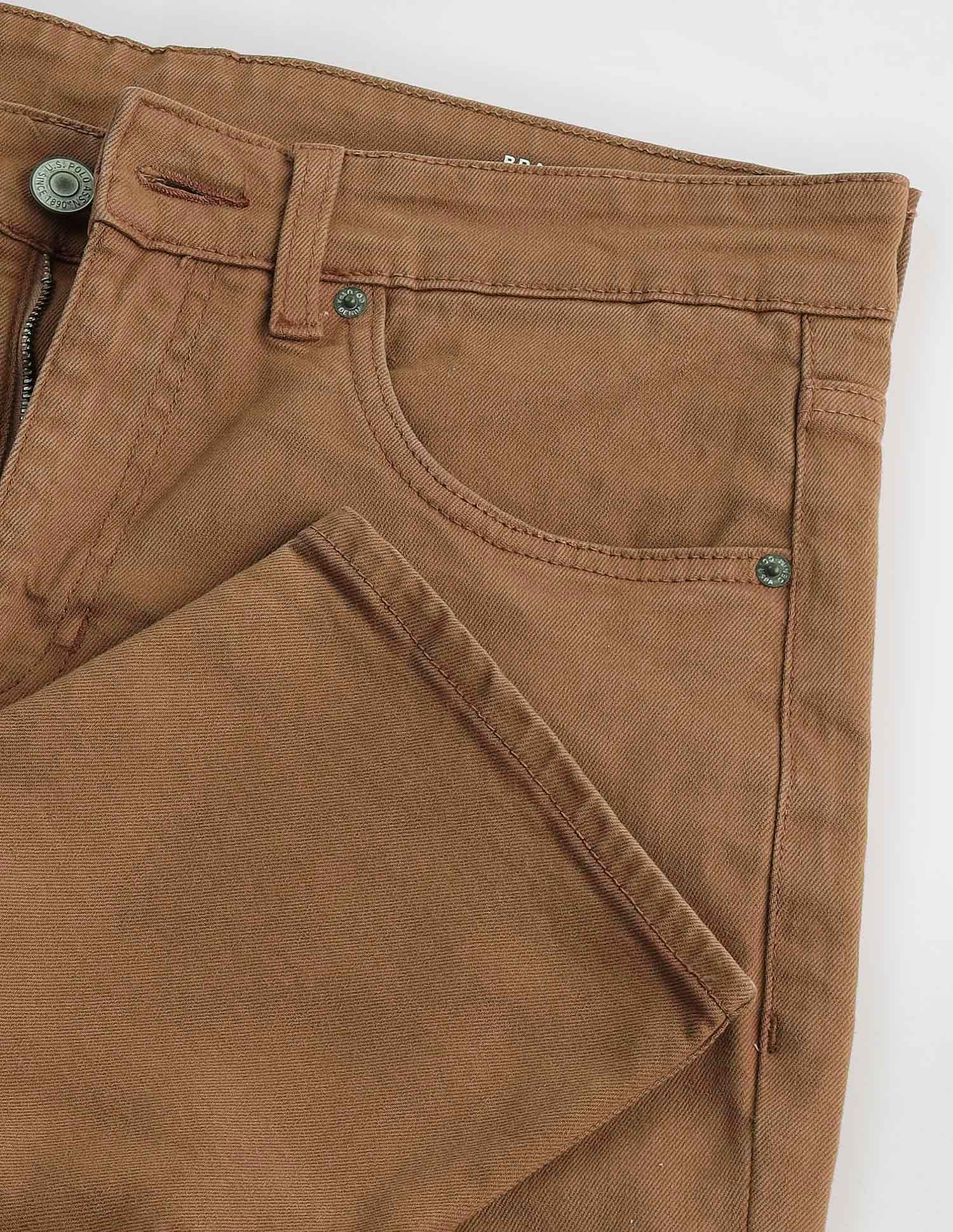 Brandon Slim Tapered Brown Jeans Brown - U.S. Polo Assn. India | Large