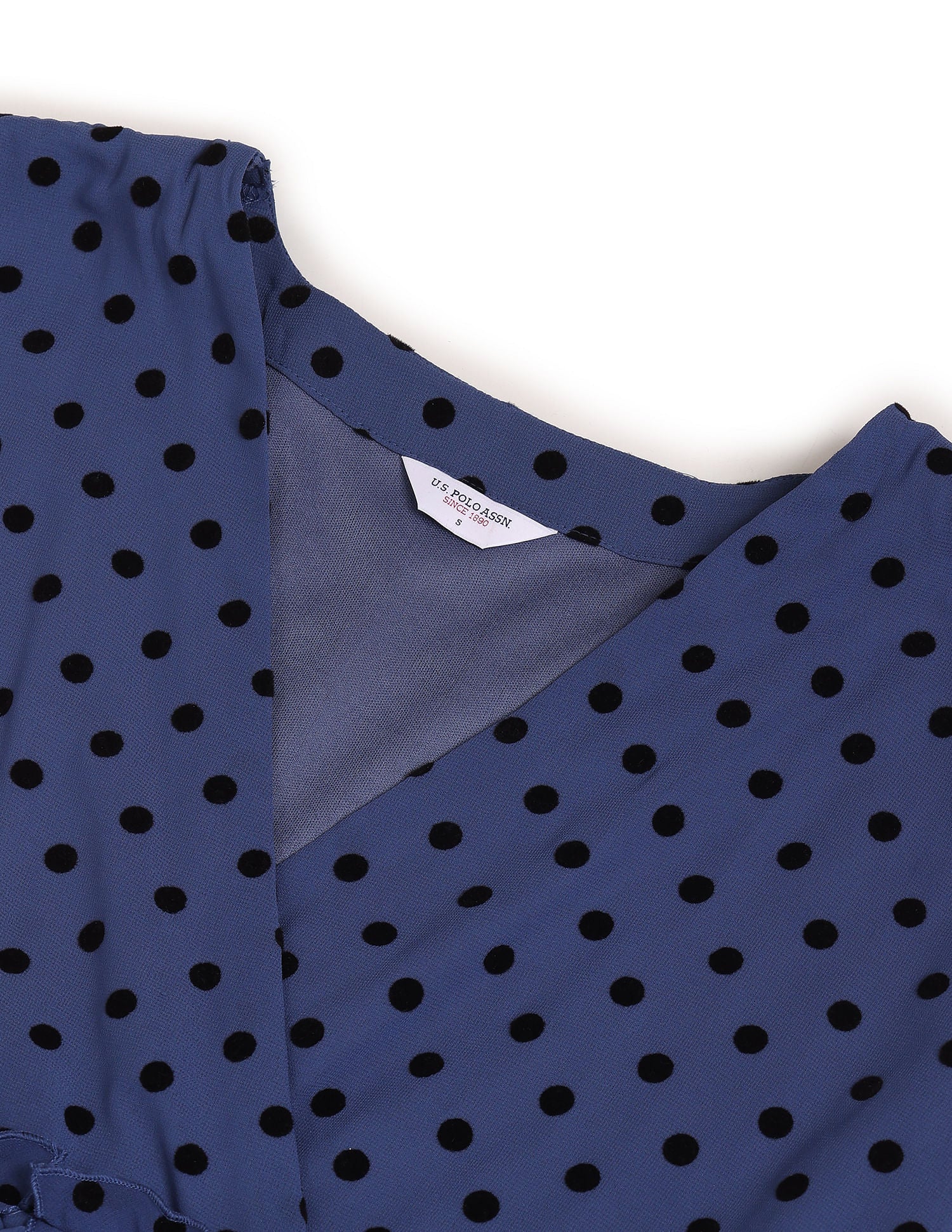 Polka Dot Print Empire Waist Dress Navy - U.S. Polo Assn. India | Large