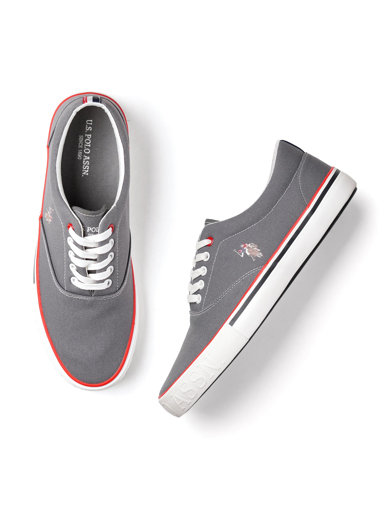 Men Clyde Solid Sneakers Grey - U.S. POLO ASSN. | Large