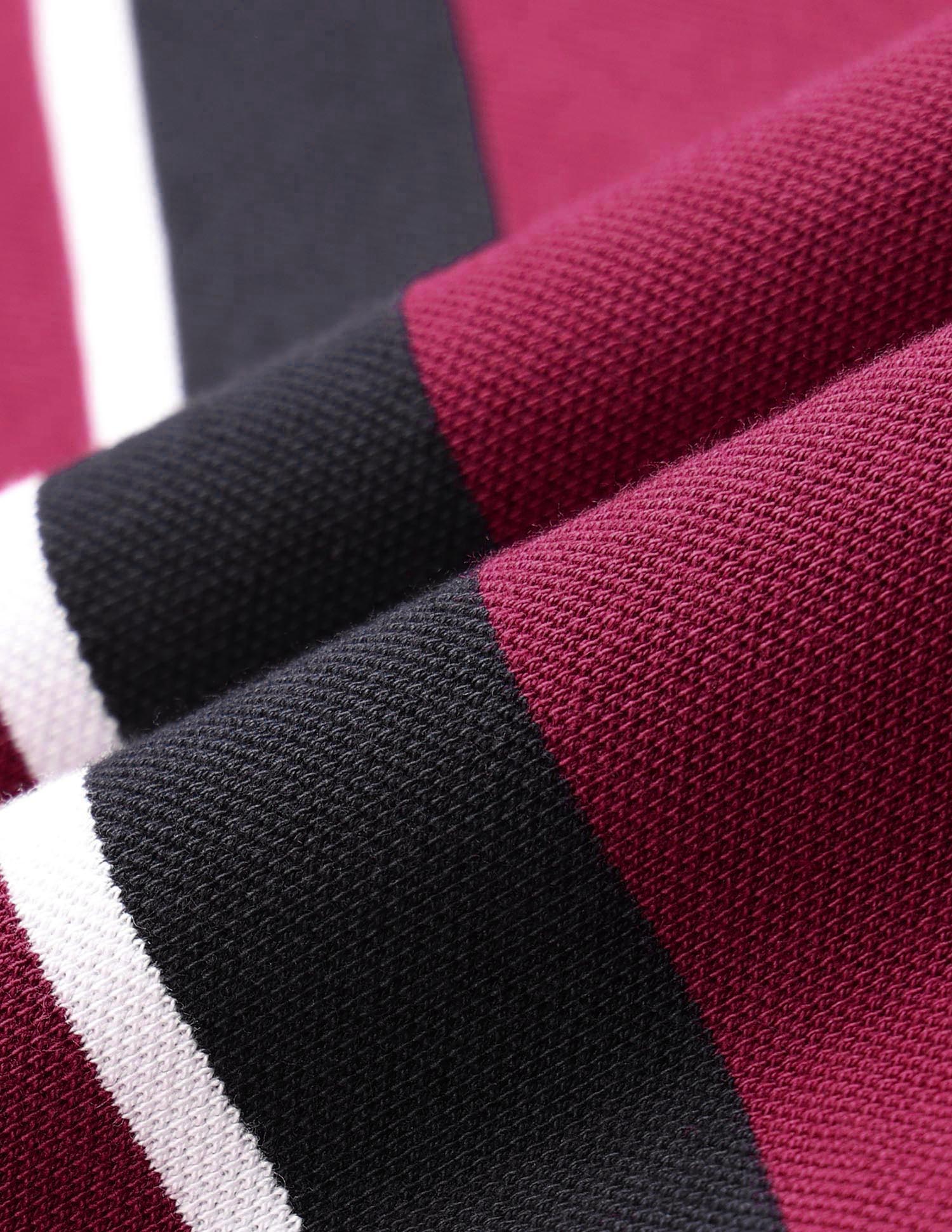 Vertical Striped Classic Polo Shirt Dark Red - U.S. Polo Assn. India | Large