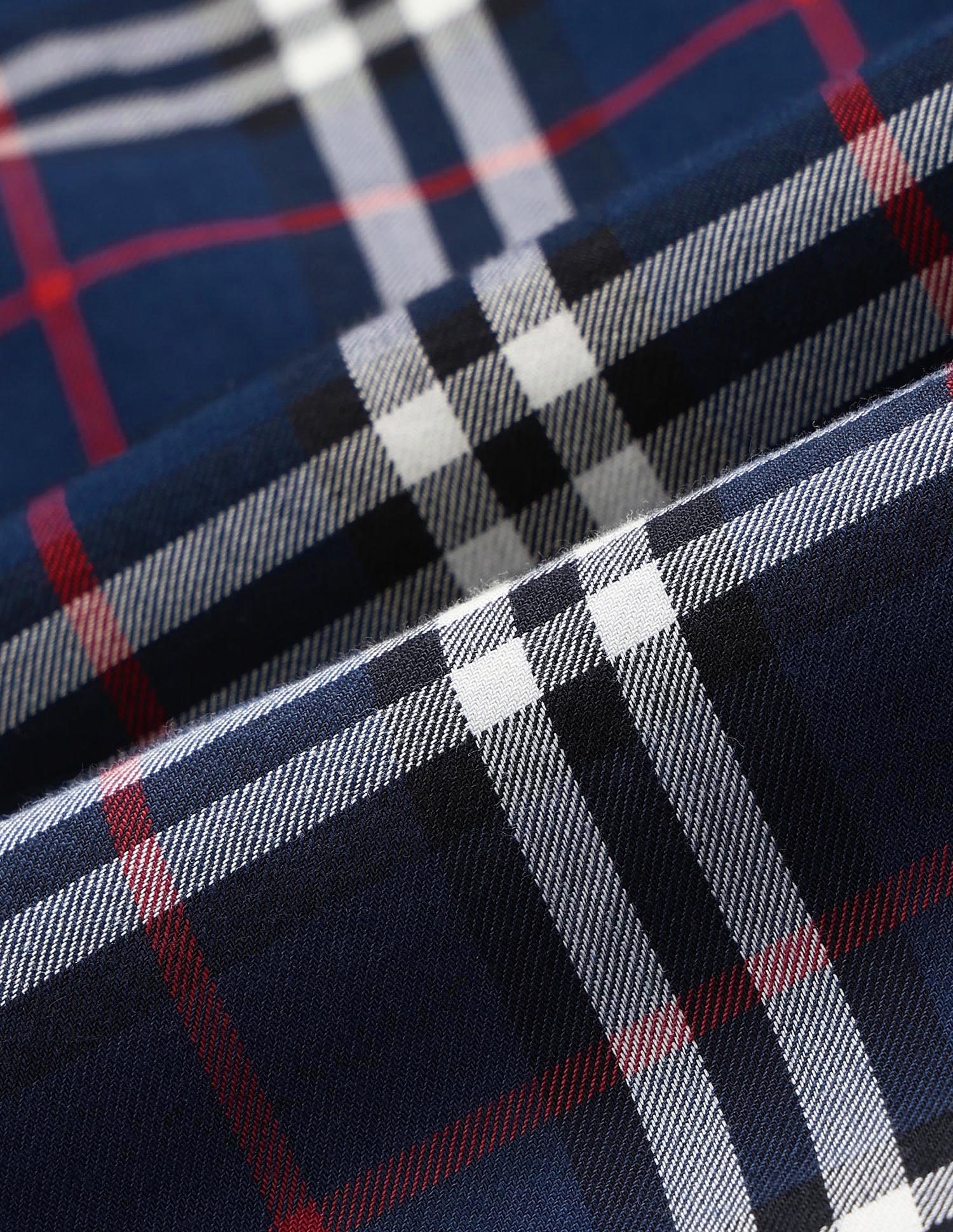 Grid Tattersall Checked Pure Cotton Shirt Navy Blue - U.S. Polo Assn. India | Large