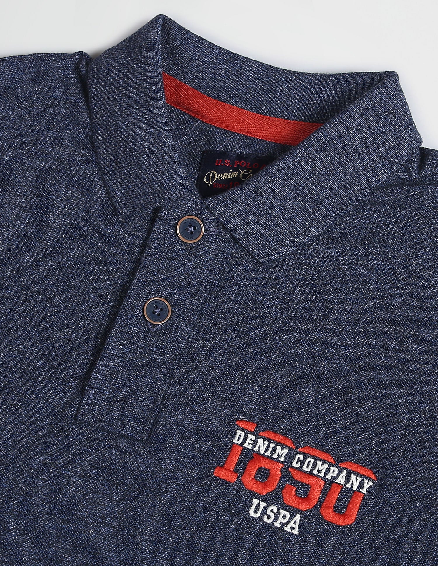 Iconic Heathered Polo Shirt Navy - U.S. POLO ASSN. | Large