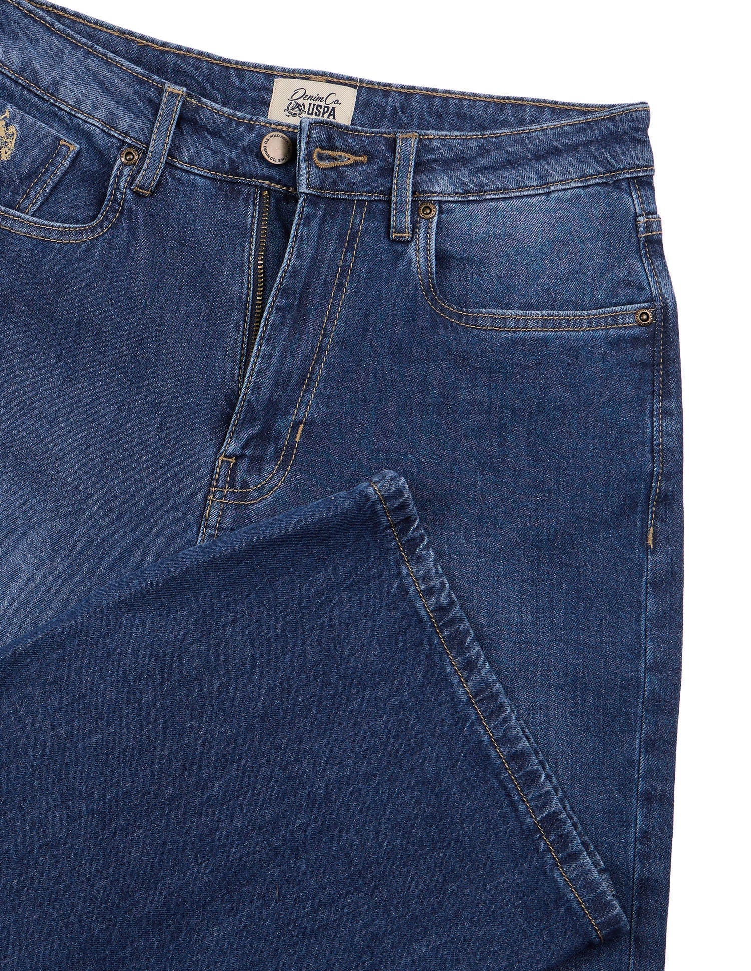 Wide Leg Fit Stone Washed Jeans Dark Blue - U.S. Polo Assn. India | Large