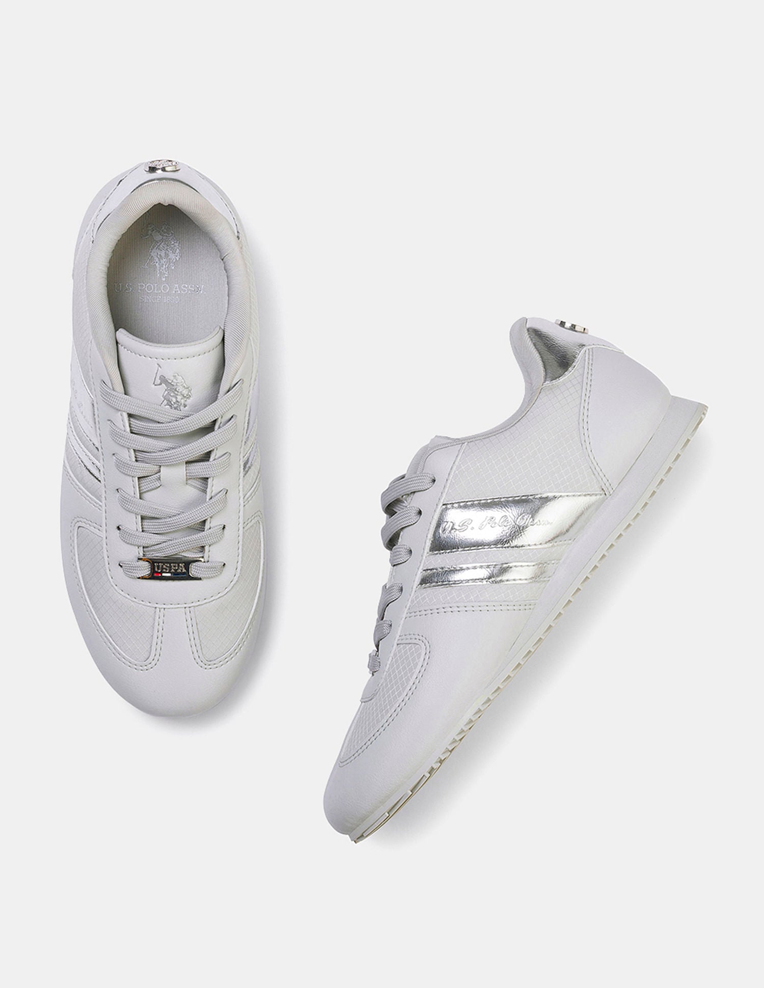 Women Round Toe Nemsy 2.0 Sneakers Silver - U.S. POLO ASSN. | Large