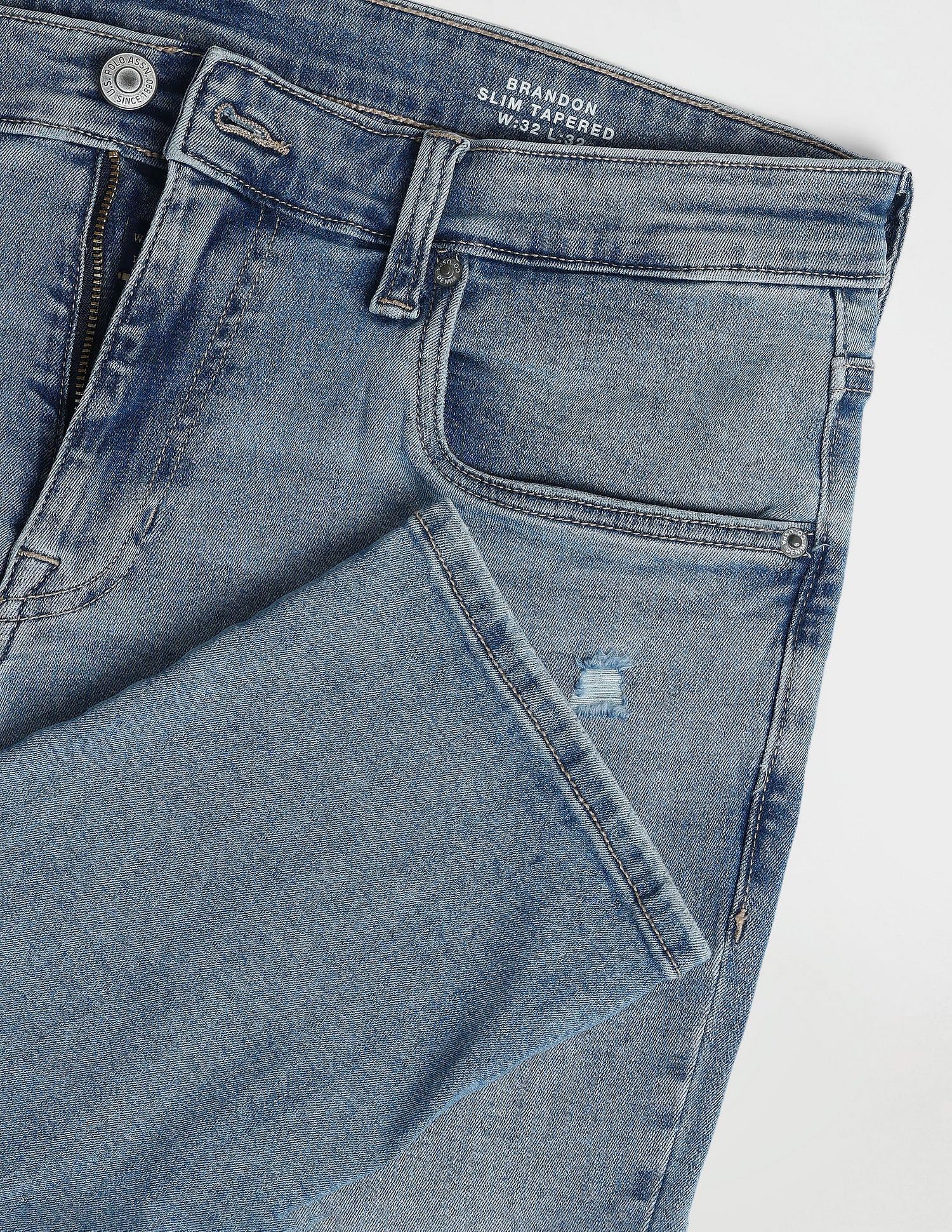Brandon Slim Tapered Blue Jeans Blue - U.S. Polo Assn. India | Large