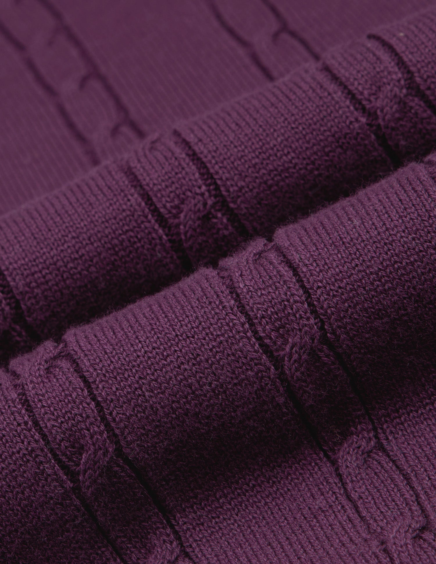 Cable Patterned Knit Regular Fit Sweater Purple - U.S. Polo Assn. India | Large