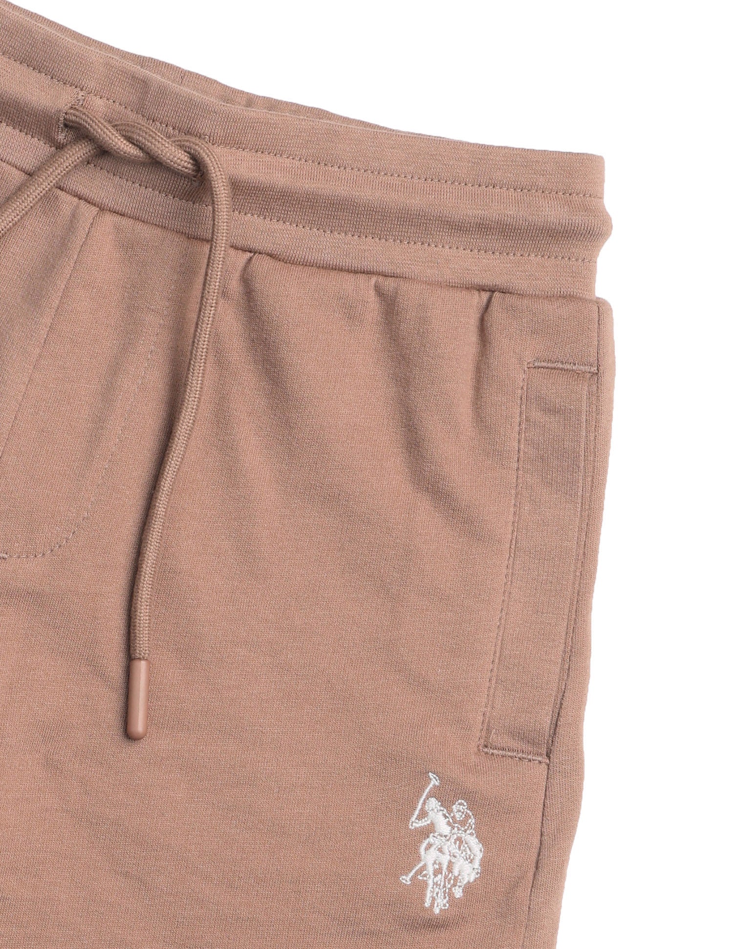 Mid Rise Solid Shorts Light Brown - U.S. Polo Assn. India | Large