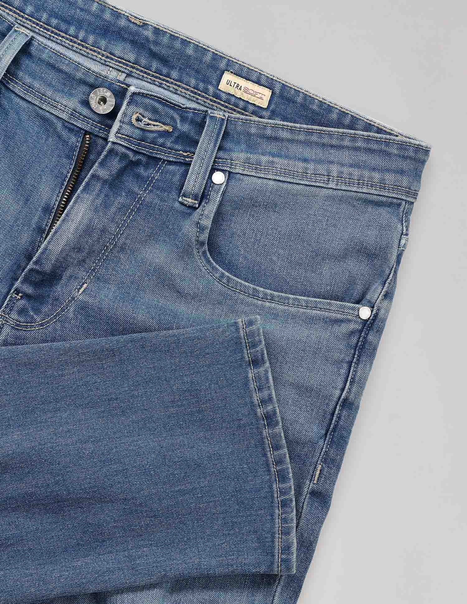 Brandon Fit Slim Tapered Fit Ultra Soft Jeans Blue - U.S. Polo Assn. India | Large