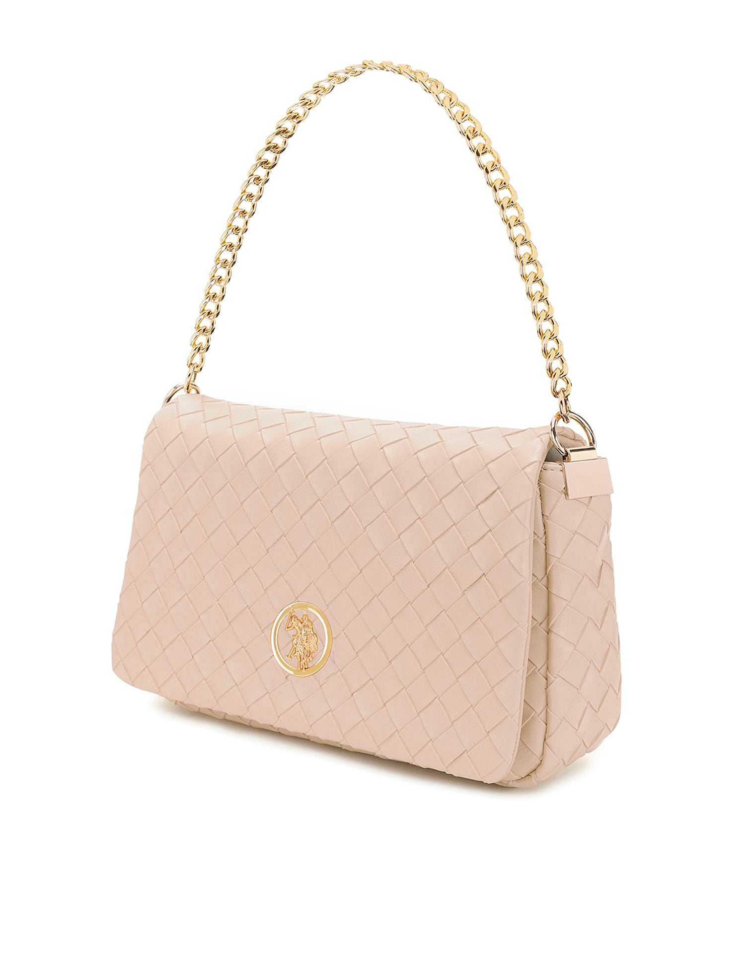 Women Angie Patterned Weave Crossbody Bag Nude - U.S. POLO ASSN. | Large