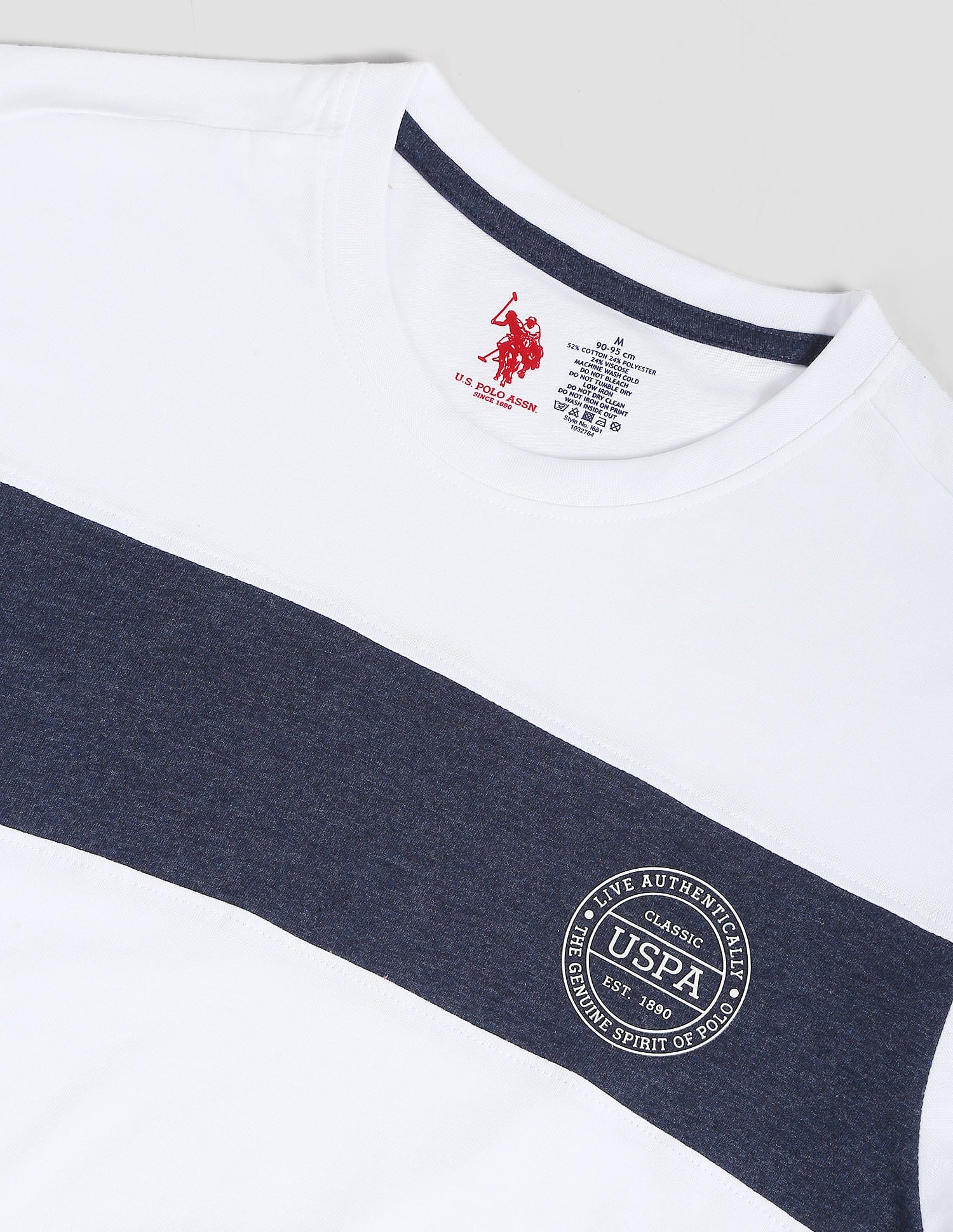 Crew Neck Colour Block I681 Lounge T-Shirt - Pack Of 1 White - U.S. POLO ASSN. | Large