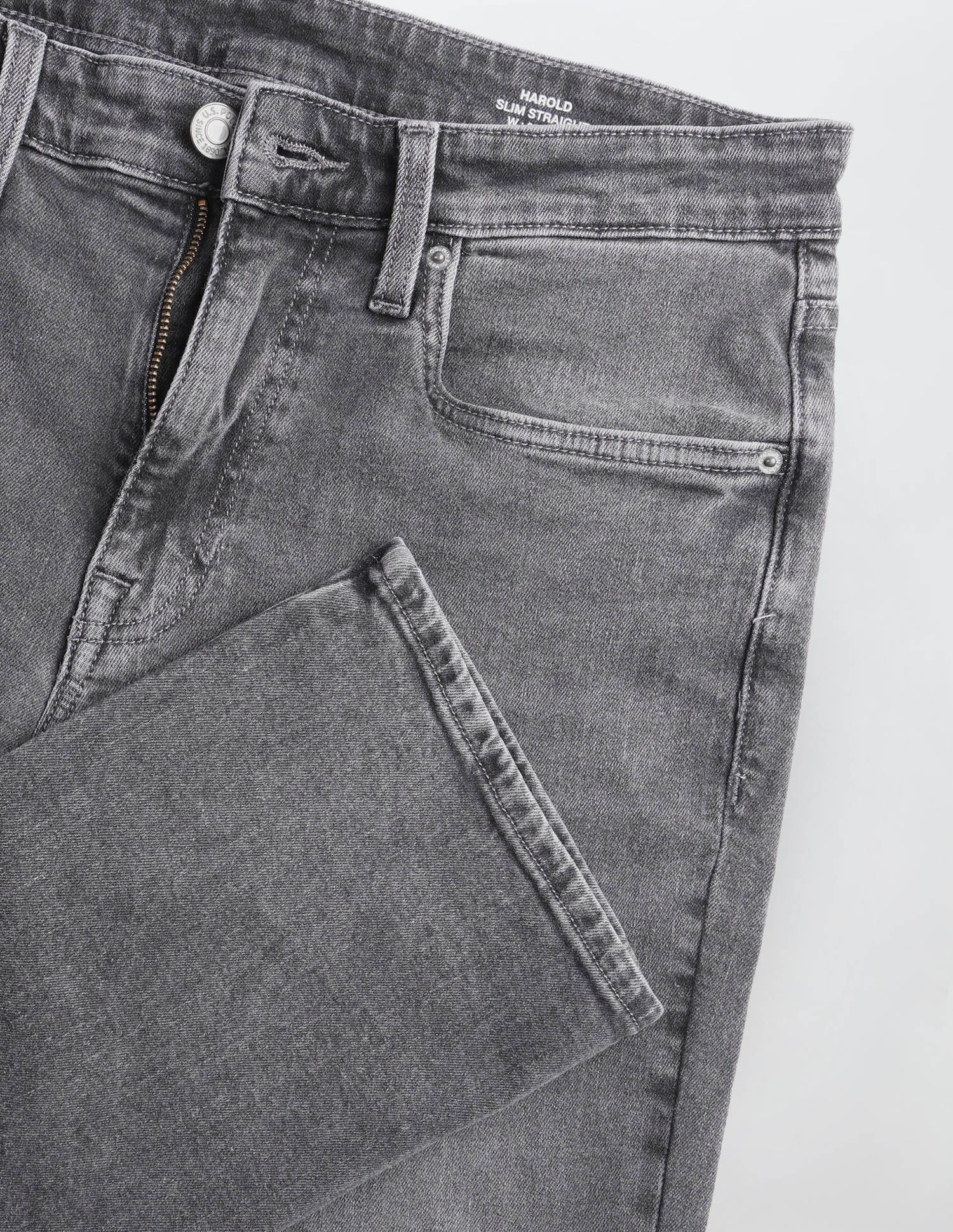 Harold Slim Straight Fit Grey Jeans Grey - U.S. Polo Assn. India | Large