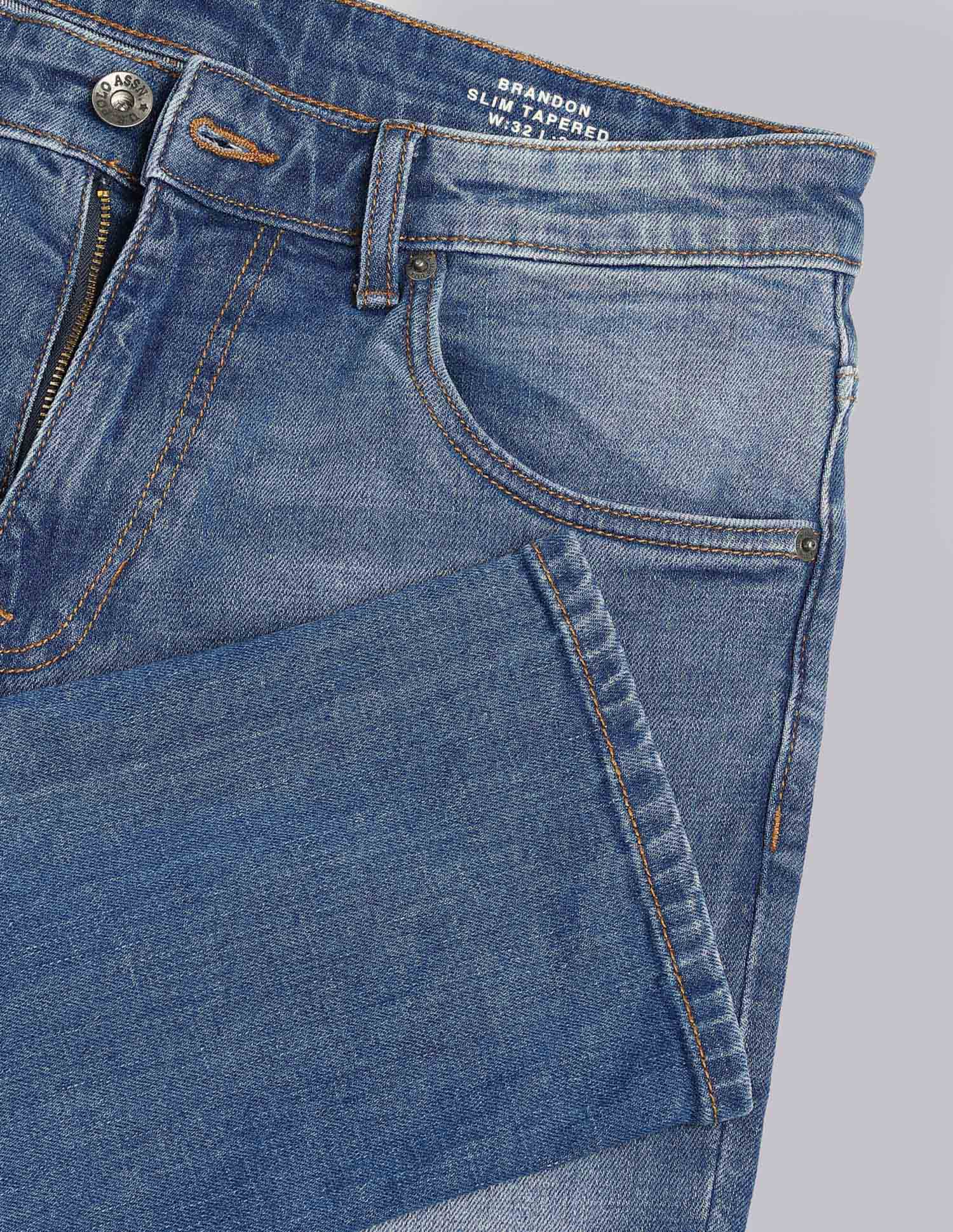 Brandon Slim Tapered Fit Blue Jeans Blue - U.S. POLO ASSN. | Large