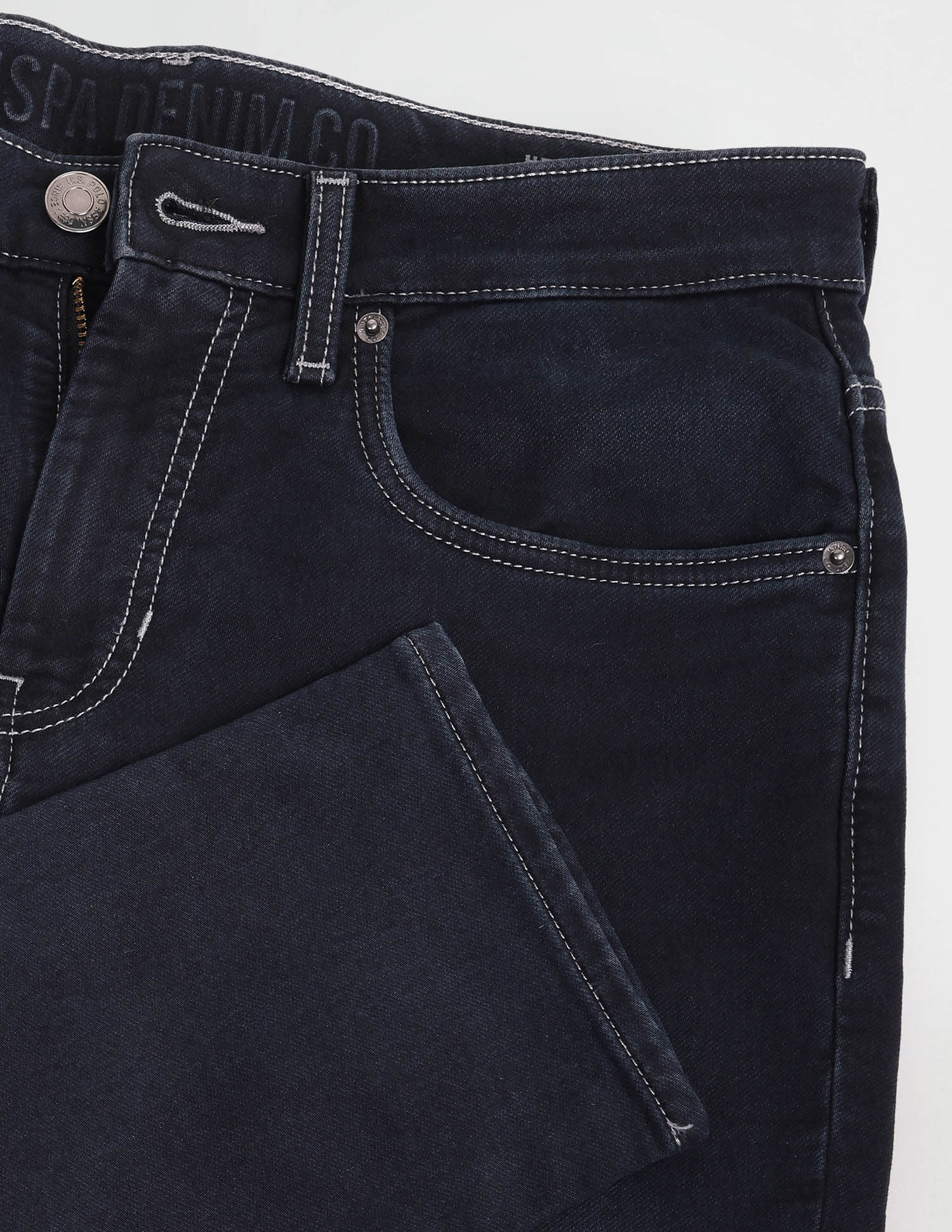 Henry Tapered Cropped Fit Blue Jeans Blue - U.S. Polo Assn. India | Large