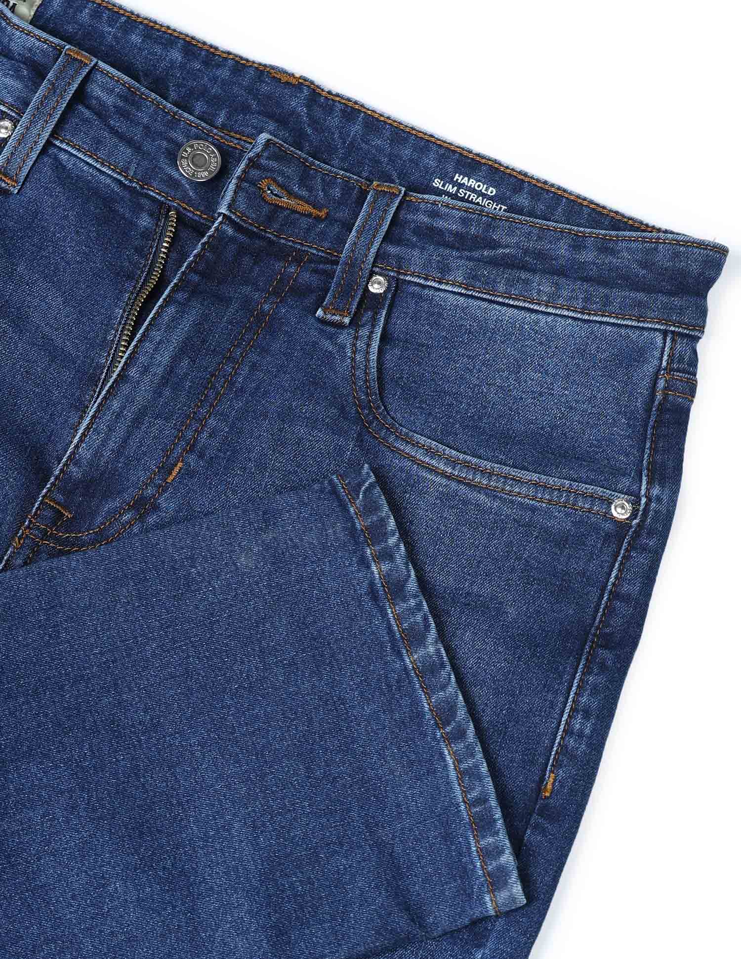 Harold Slim Straight Fit Blue Jeans Dark Indigo - U.S. POLO ASSN. | Large