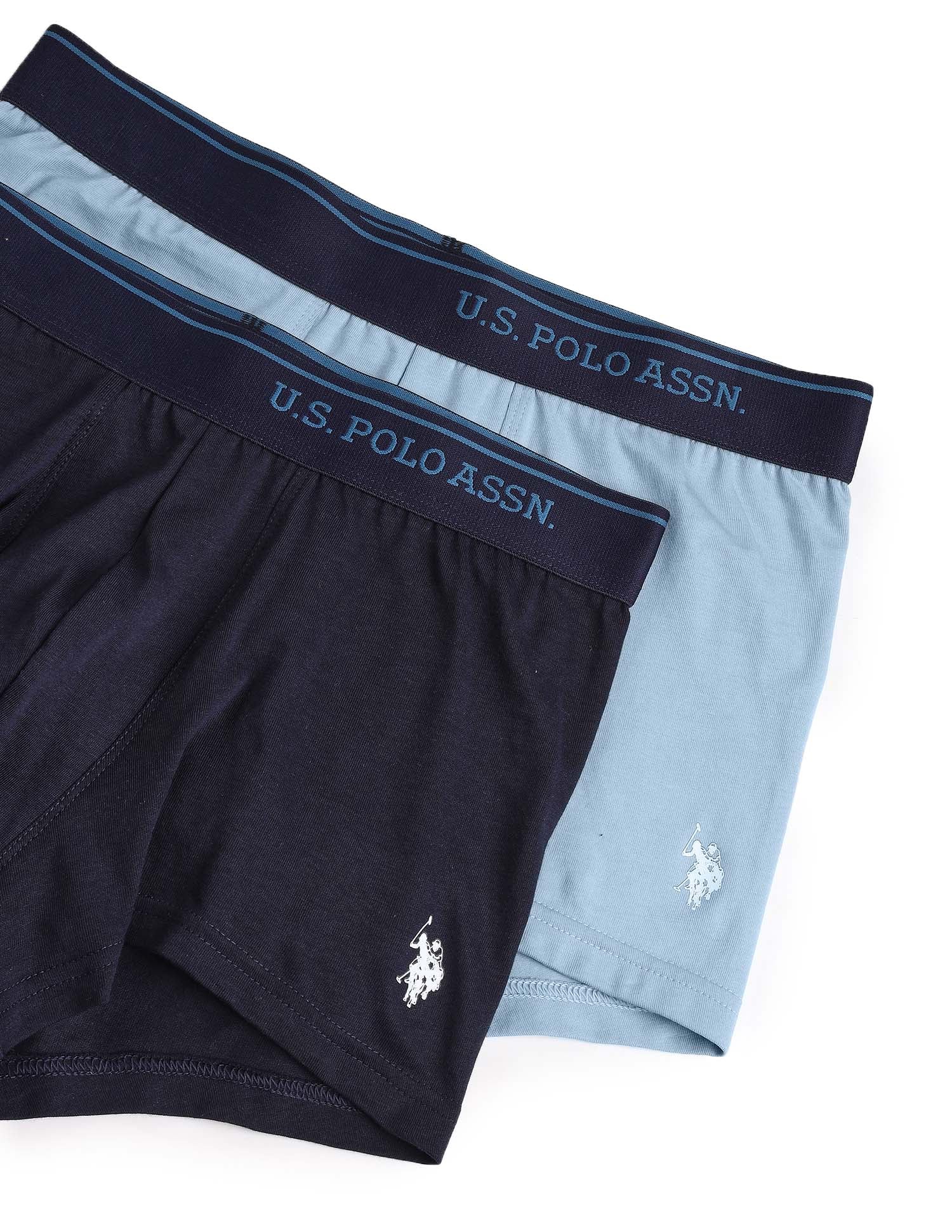 Cotton Stretch Breathable OET18 Trunks - Pack Of 2 Uspa Navy and Blue Fog - U.S. POLO ASSN. | Large