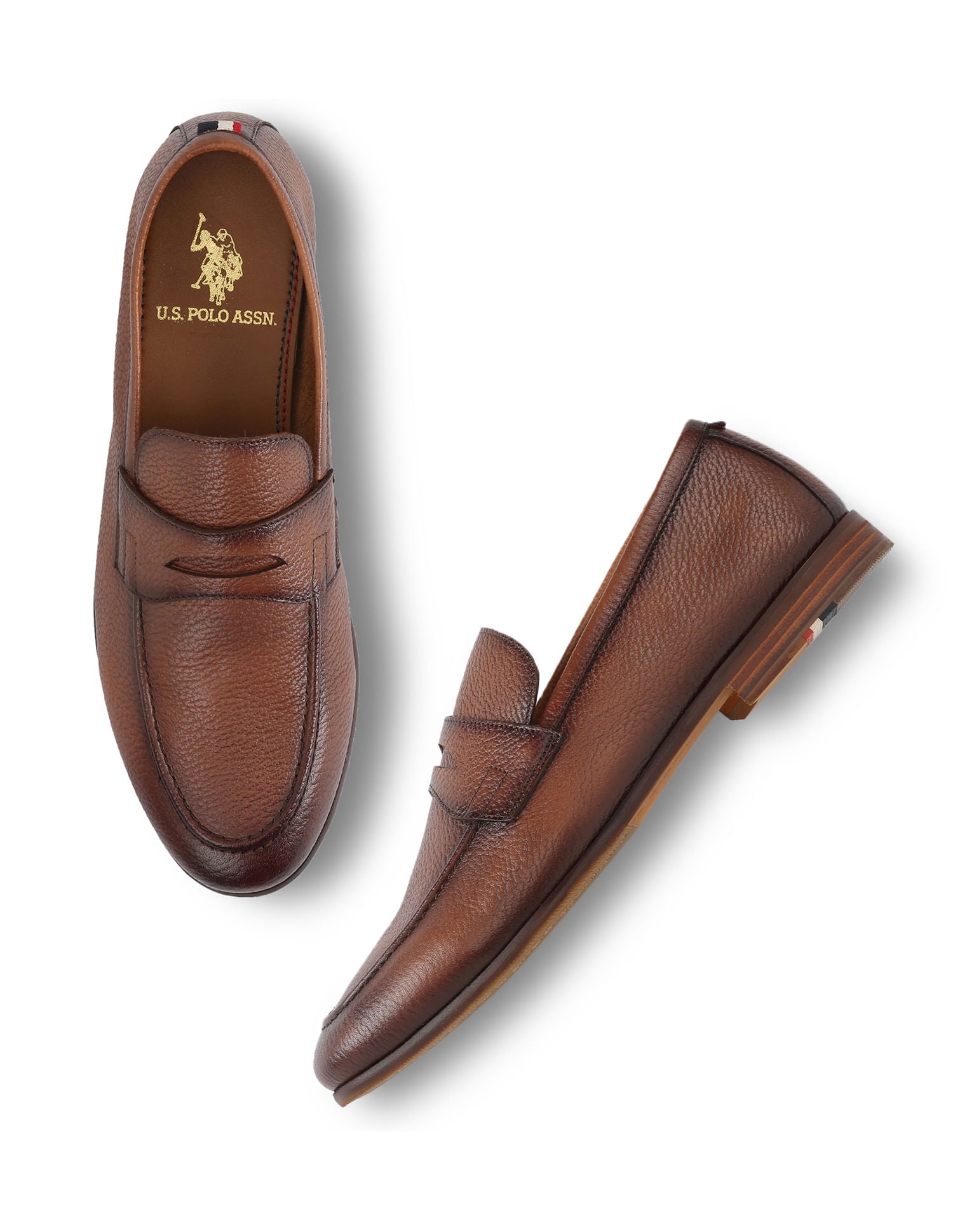 Men Valox Textured Loafers Brown - U.S. POLO ASSN. | Large