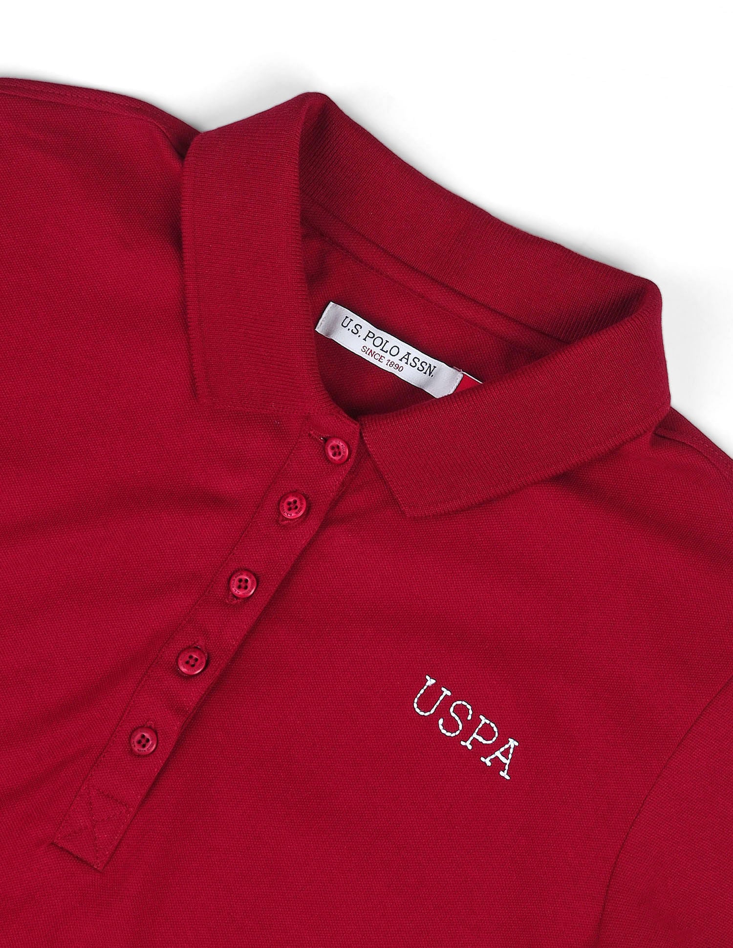 Rice Stitch Logo Polo Shirt Maroon - U.S. POLO ASSN. | Large
