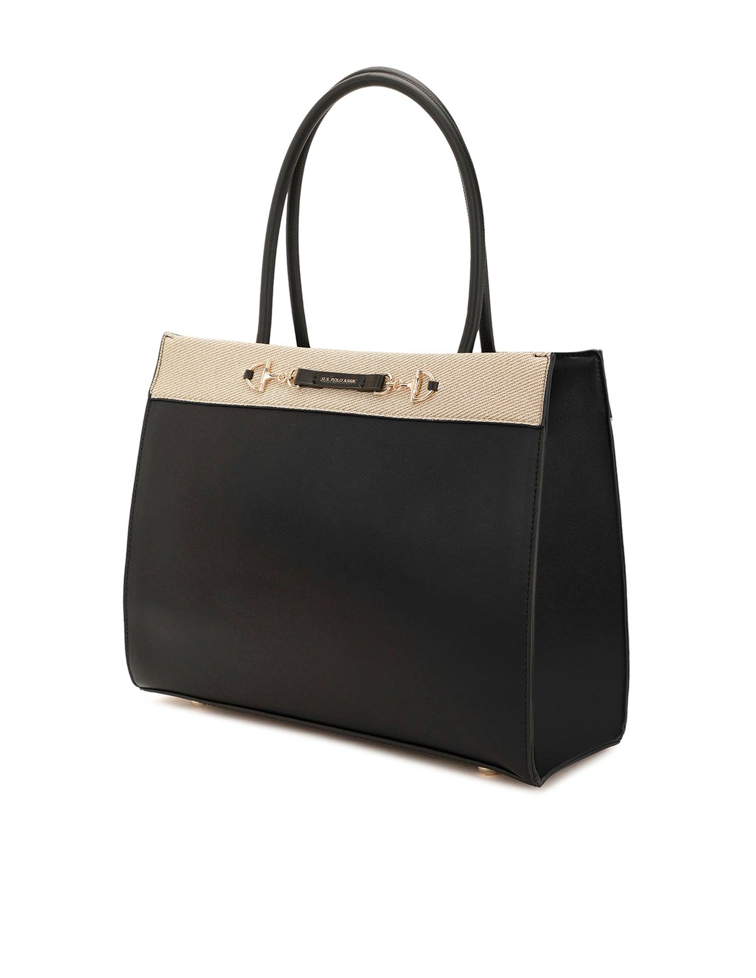 Women Alina Colour Blocked Satchel Bag Black - U.S. POLO ASSN. | Large