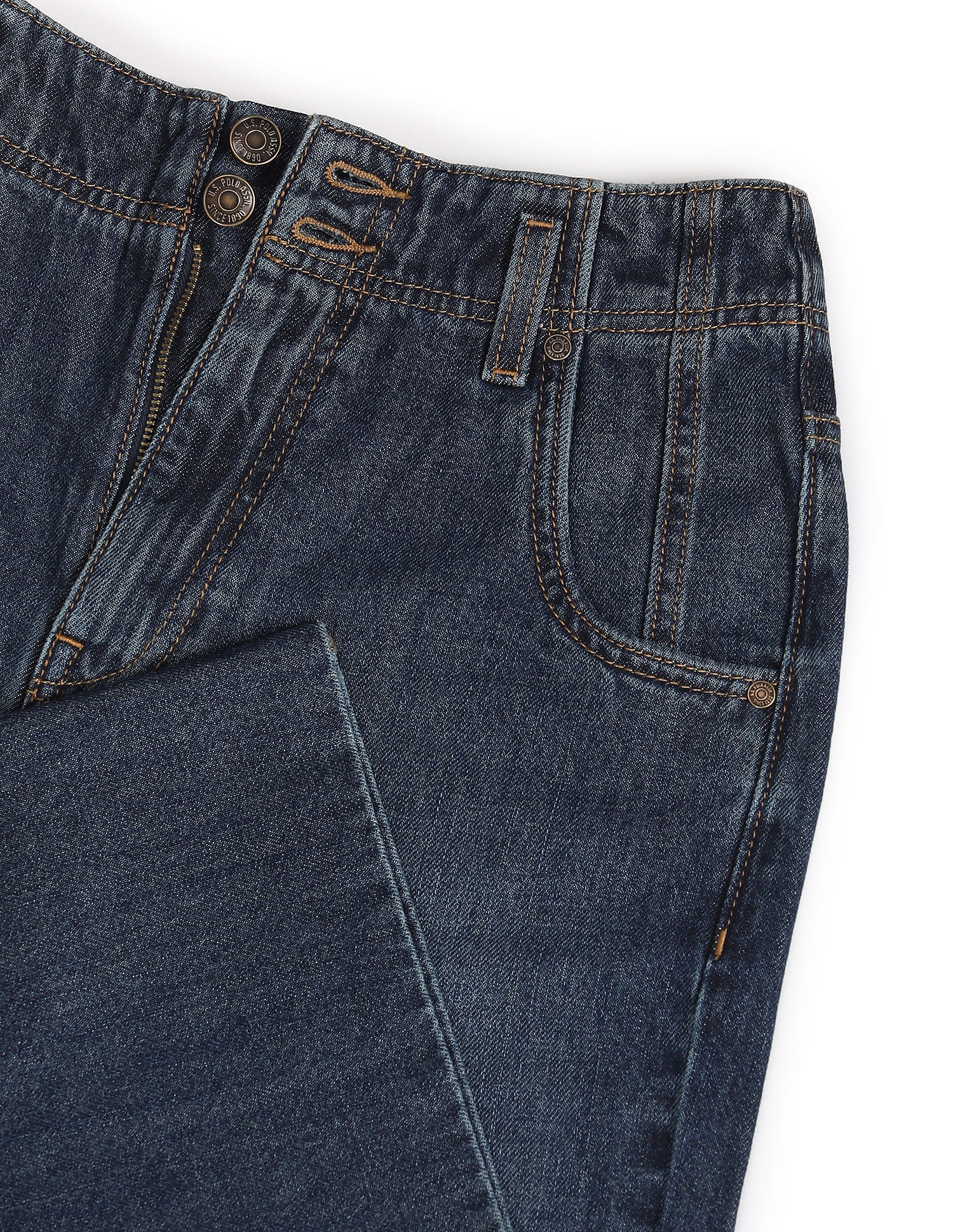 High Rise Wide Leg Jeans Blue - U.S. POLO ASSN. | Large