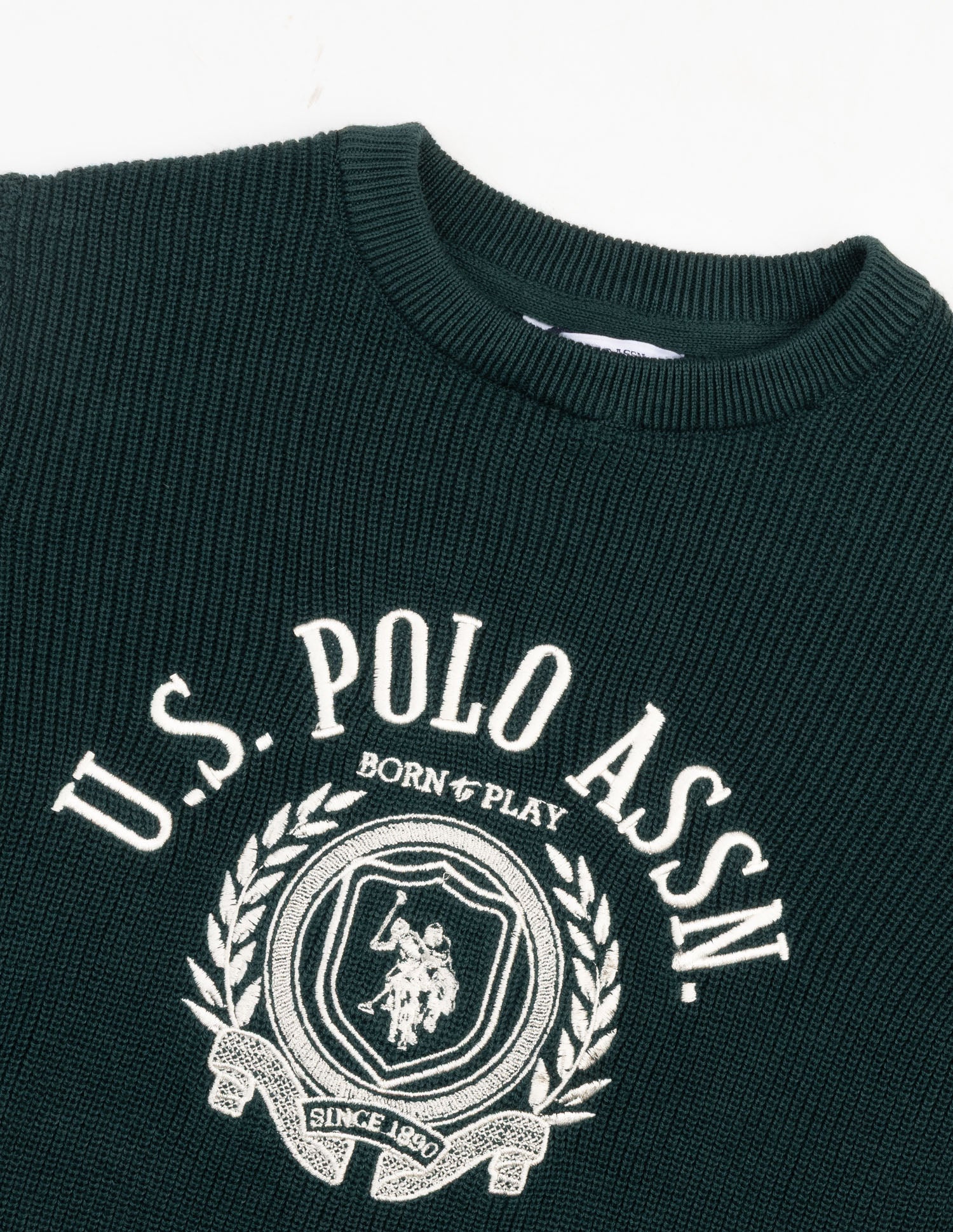 Brand Embroidered Regular Fit Sweater Green - U.S. Polo Assn. India | Large