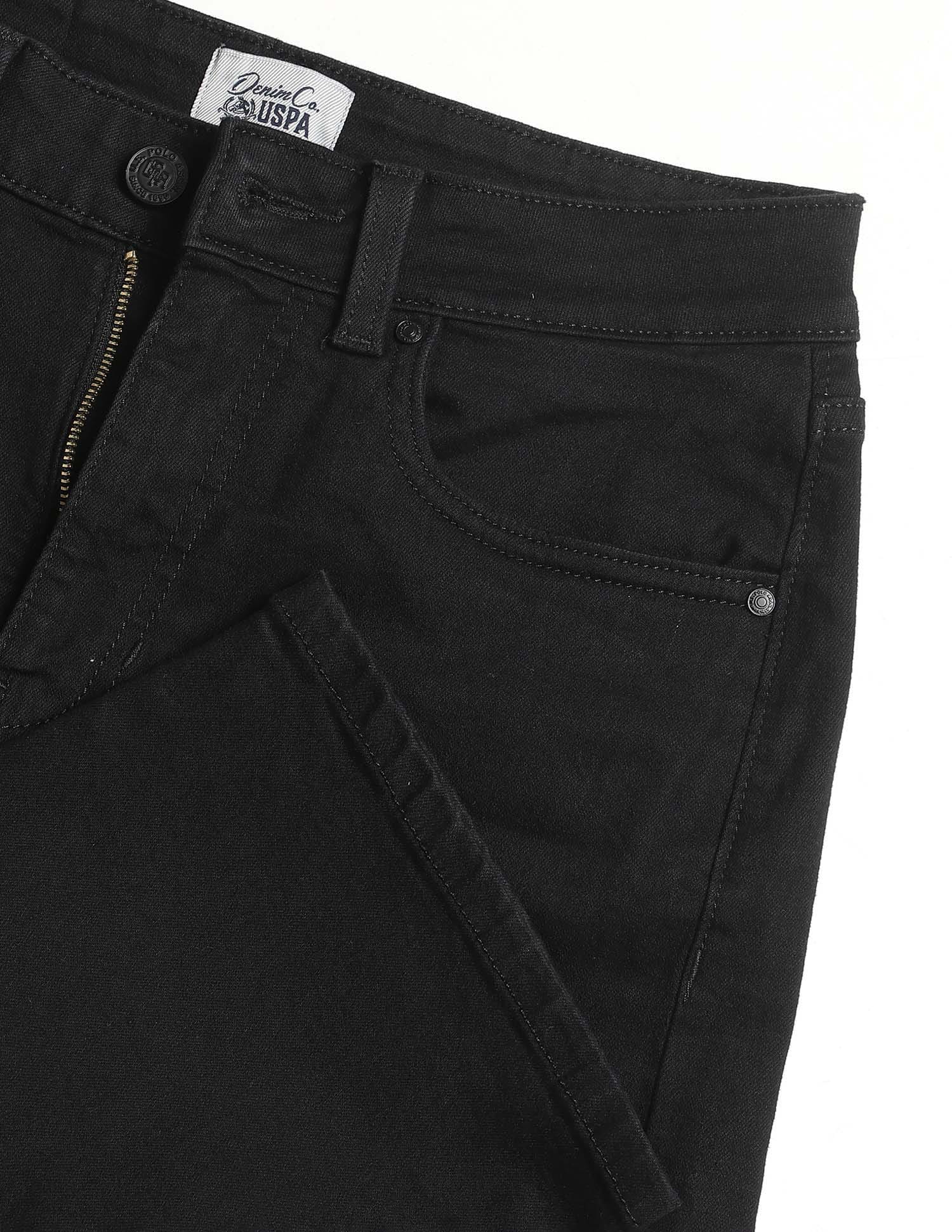 High Rise Straight Fit Jeans Black - U.S. Polo Assn. India | Large