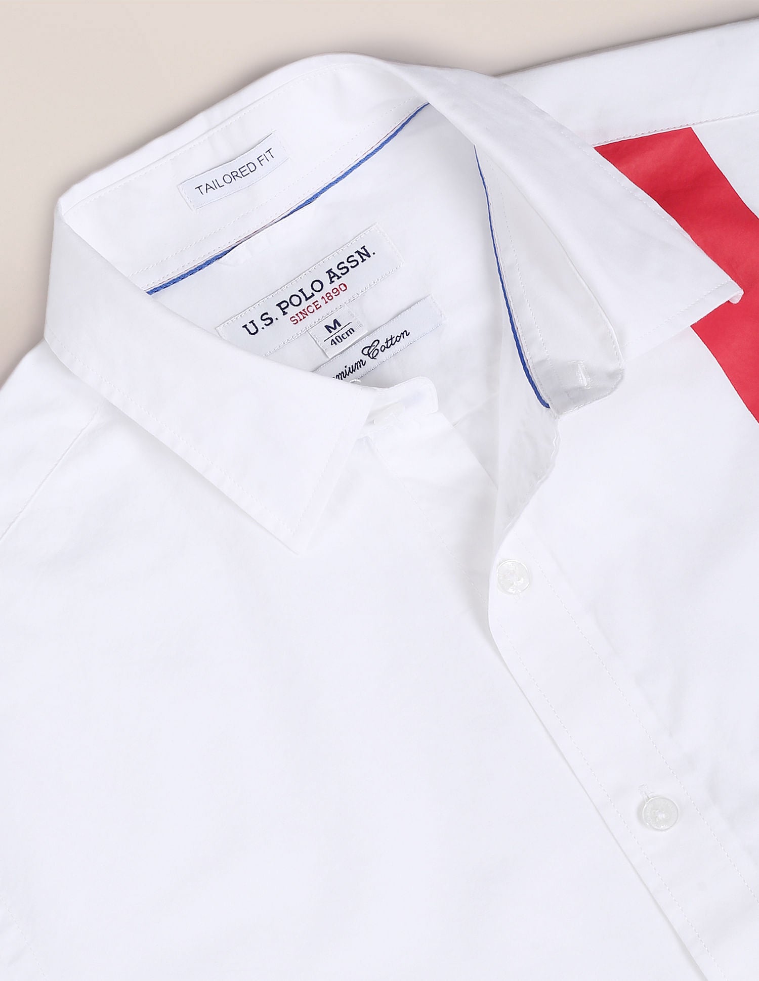 Vertical Stripe Cotton Shirt White - U.S. POLO ASSN. | Large