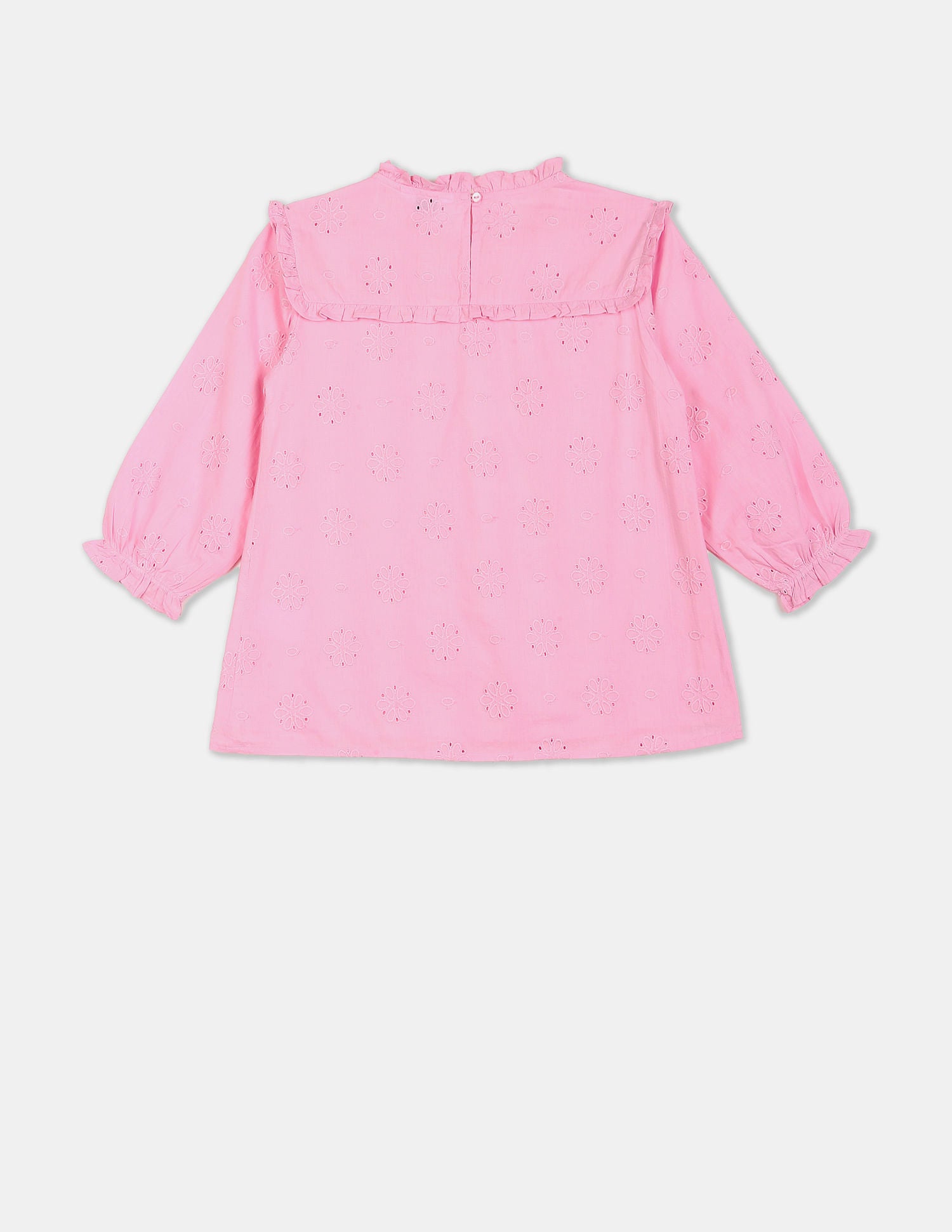 Girls Light Pink Ruffle Accent Embroidered Top Light Pink - U.S. POLO ASSN. | Large