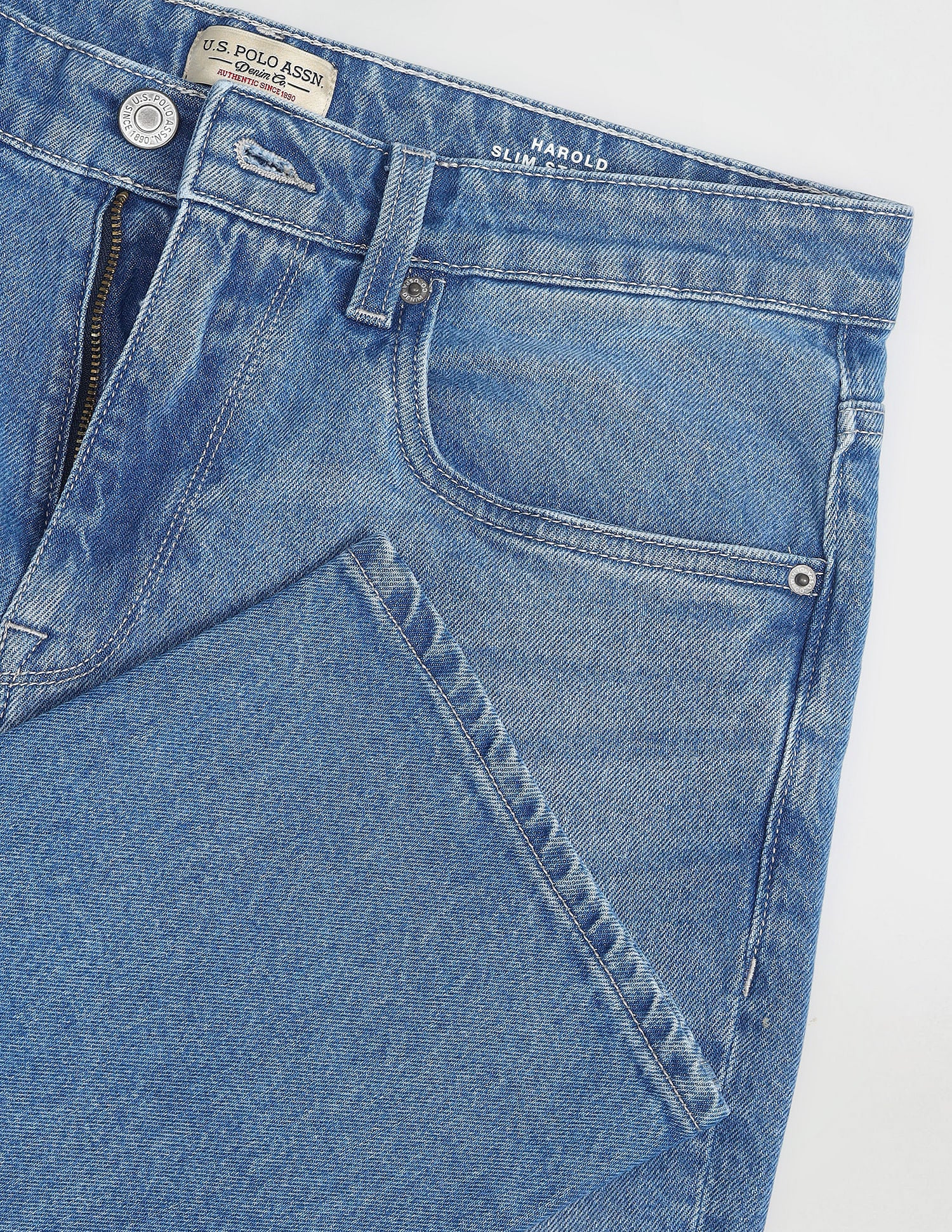 Harold Slim Straight Blue Jeans Blue - U.S. POLO ASSN. | Large