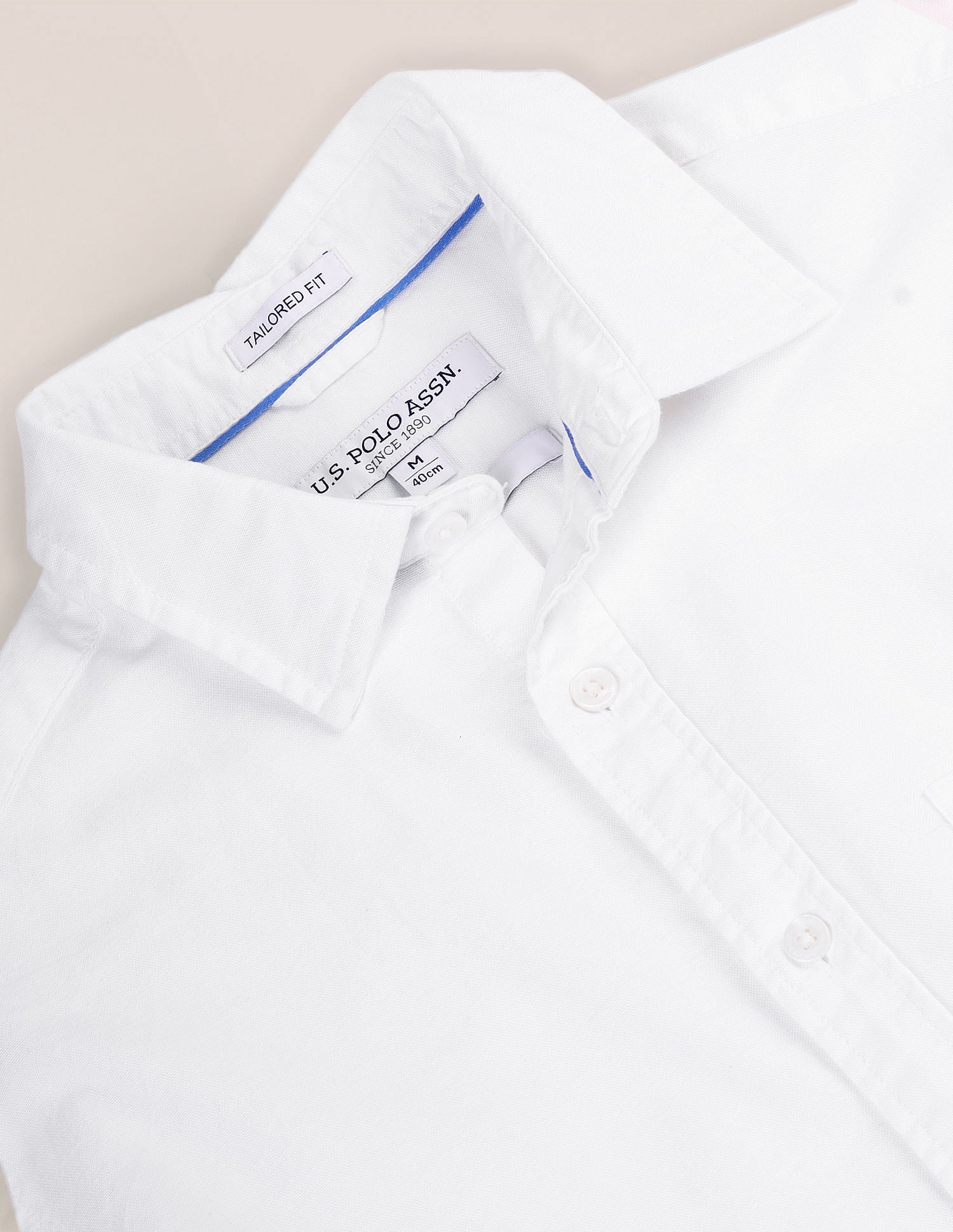 Solid Dobby Shirt White - U.S. Polo Assn. India | Large