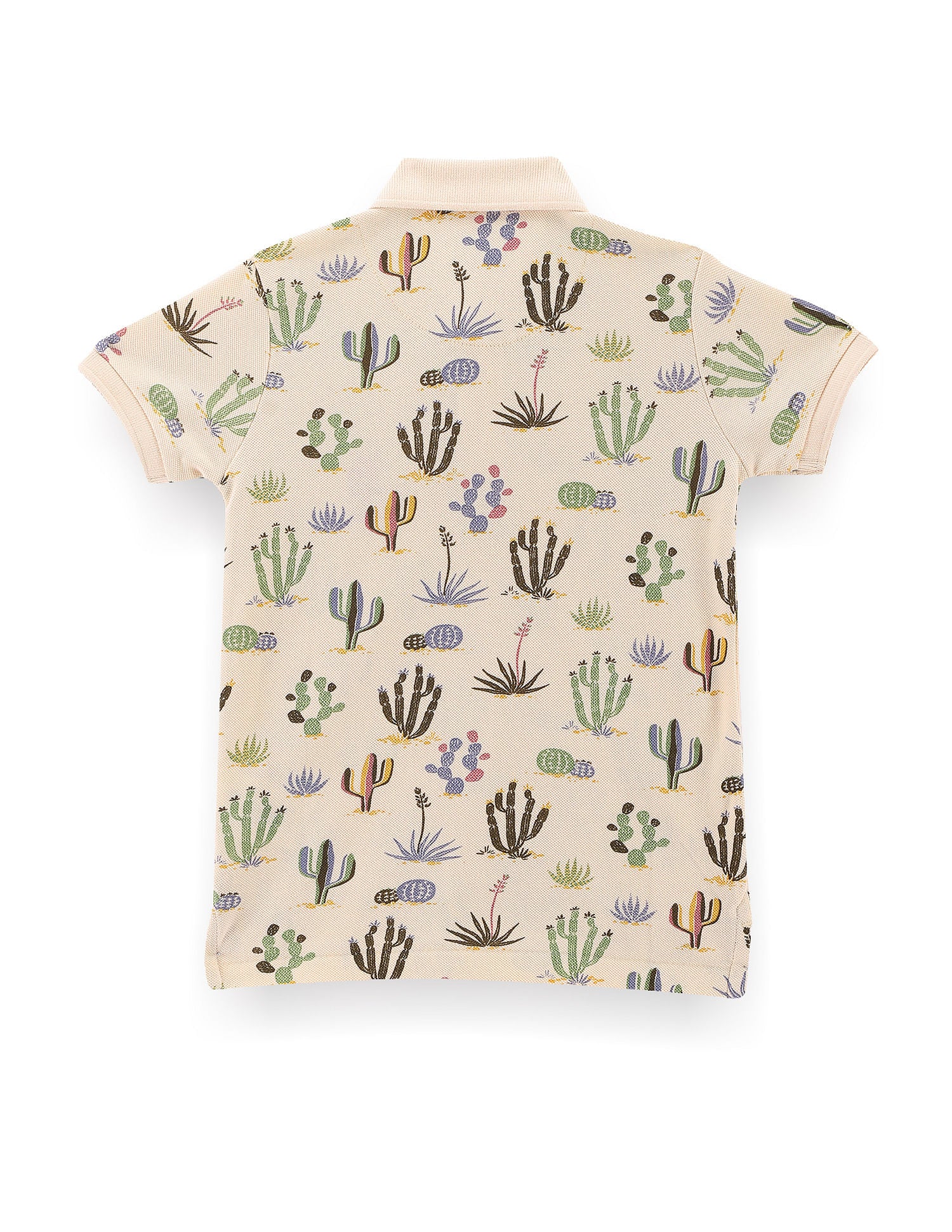 Boys Cactus Print Polo Shirt Beige - U.S. POLO ASSN. | Large