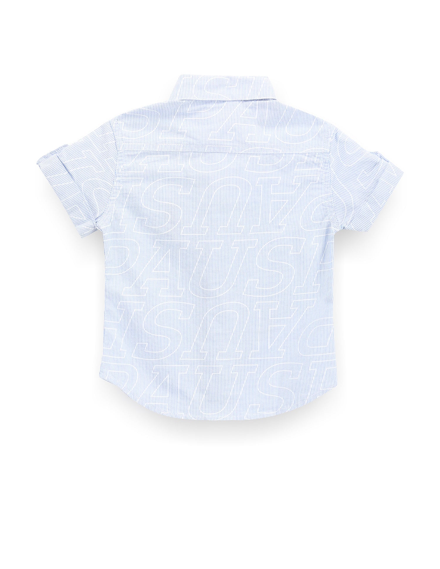Typographic Print Cotton Shirt Light Blue - U.S. POLO ASSN. | Large