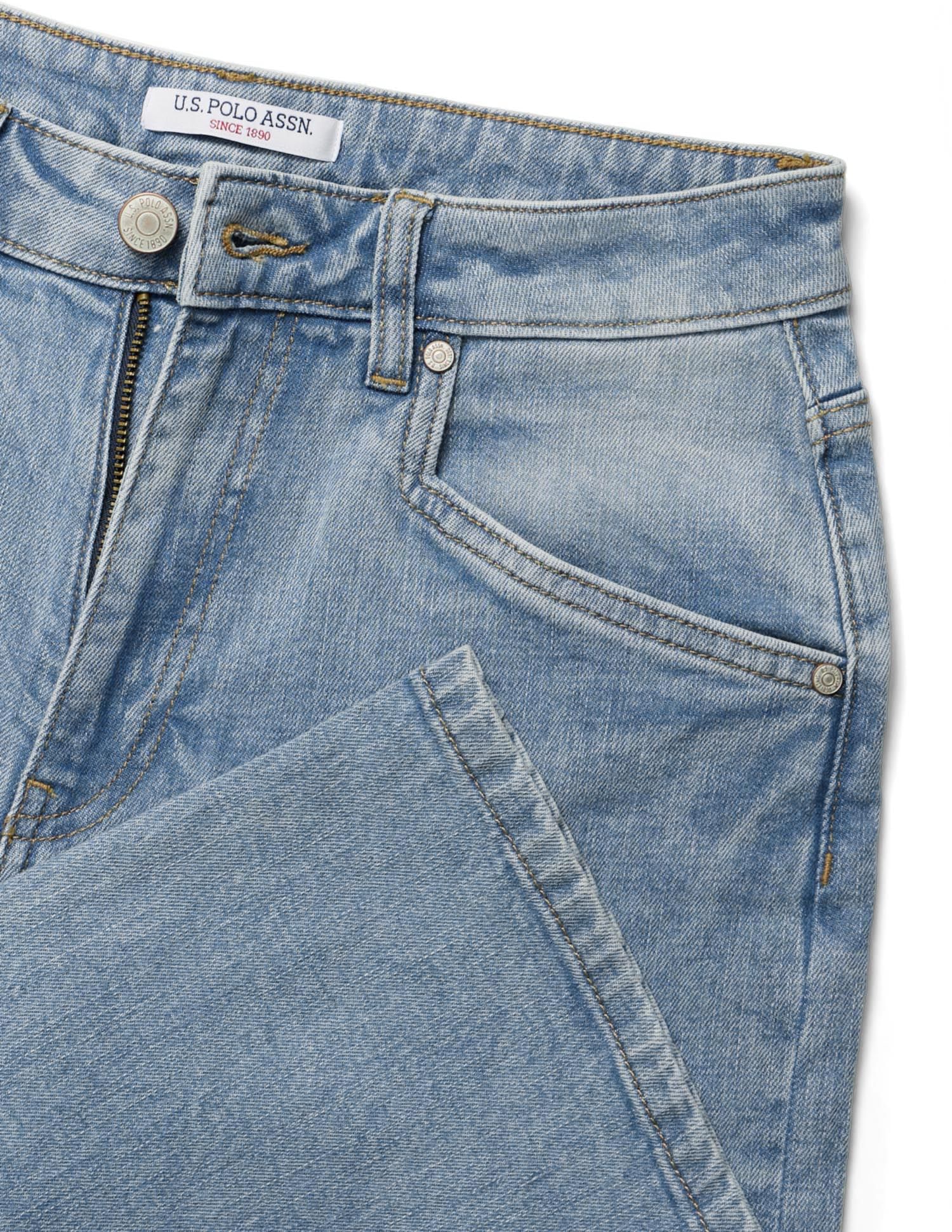 High Rise Wide Leg Fit Jeans Blue - U.S. POLO ASSN. | Large