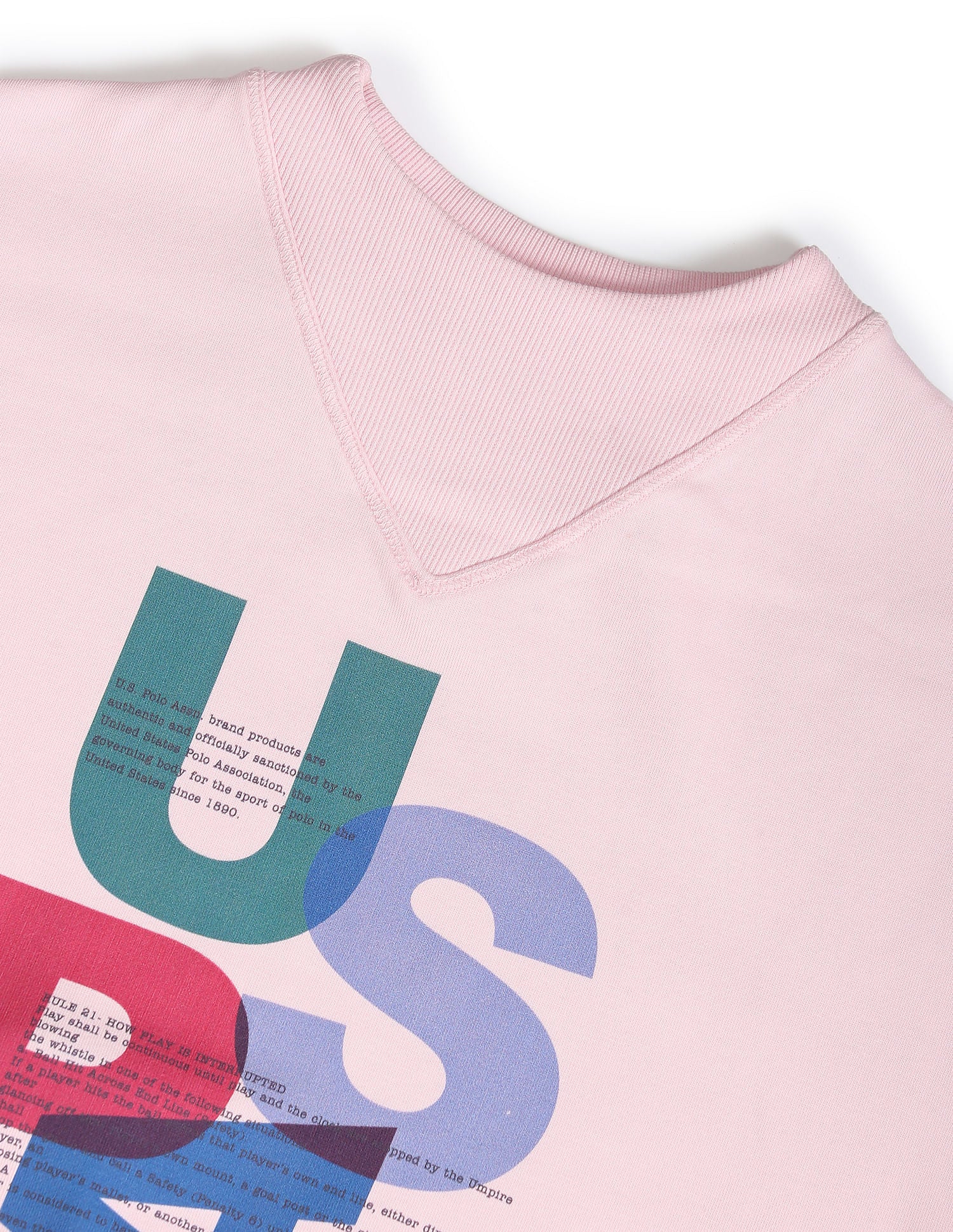 Mock Neck Brand Print Sweatshirt Pink - U.S. POLO ASSN. | Large