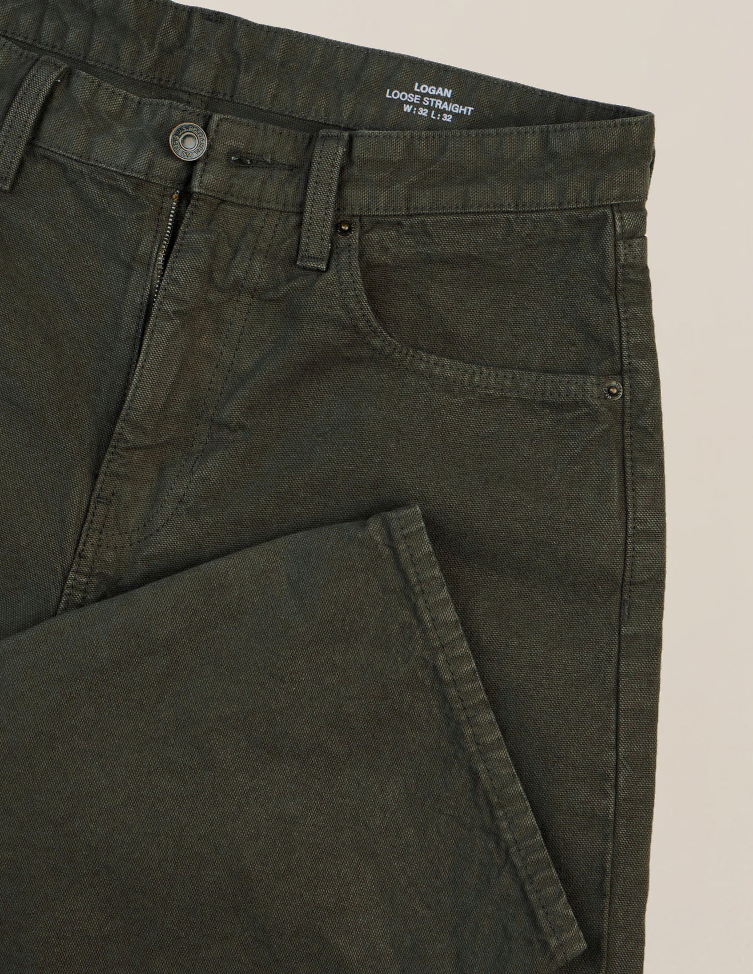 Logan Loose Straight Fit Green Jeans Dark Olive - U.S. Polo Assn. India | Large
