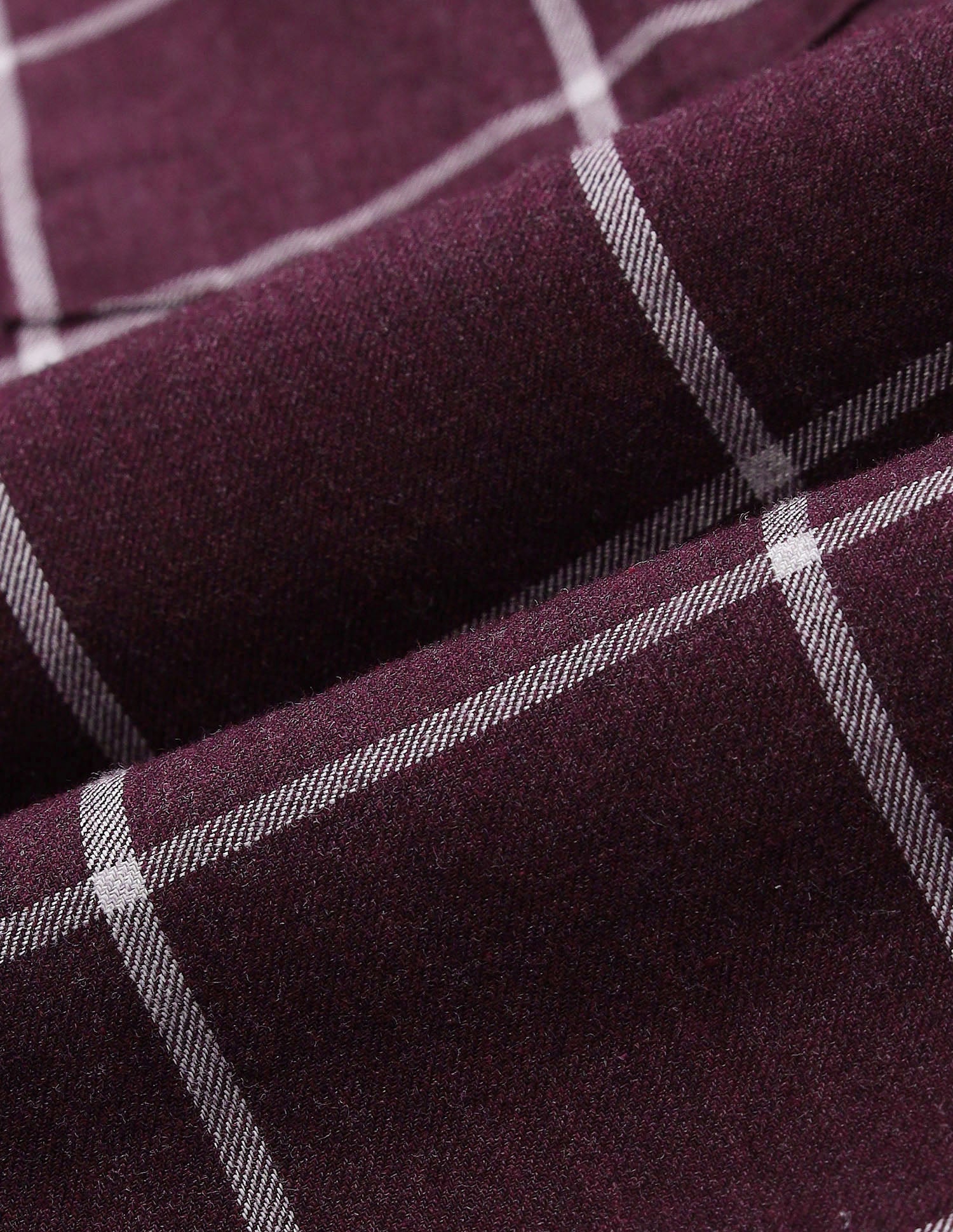 Windowpane Checked Tailored Fit Shirt Maroon - U.S. Polo Assn. India | Large