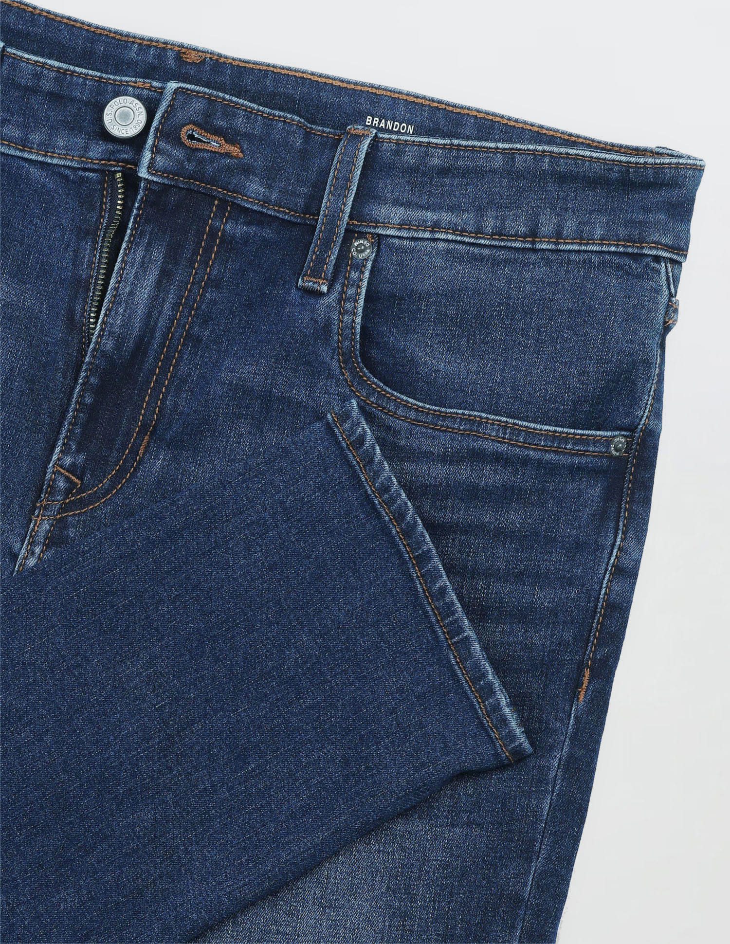 Solid Slim Fit Jeans Blue - U.S. Polo Assn. India | Large