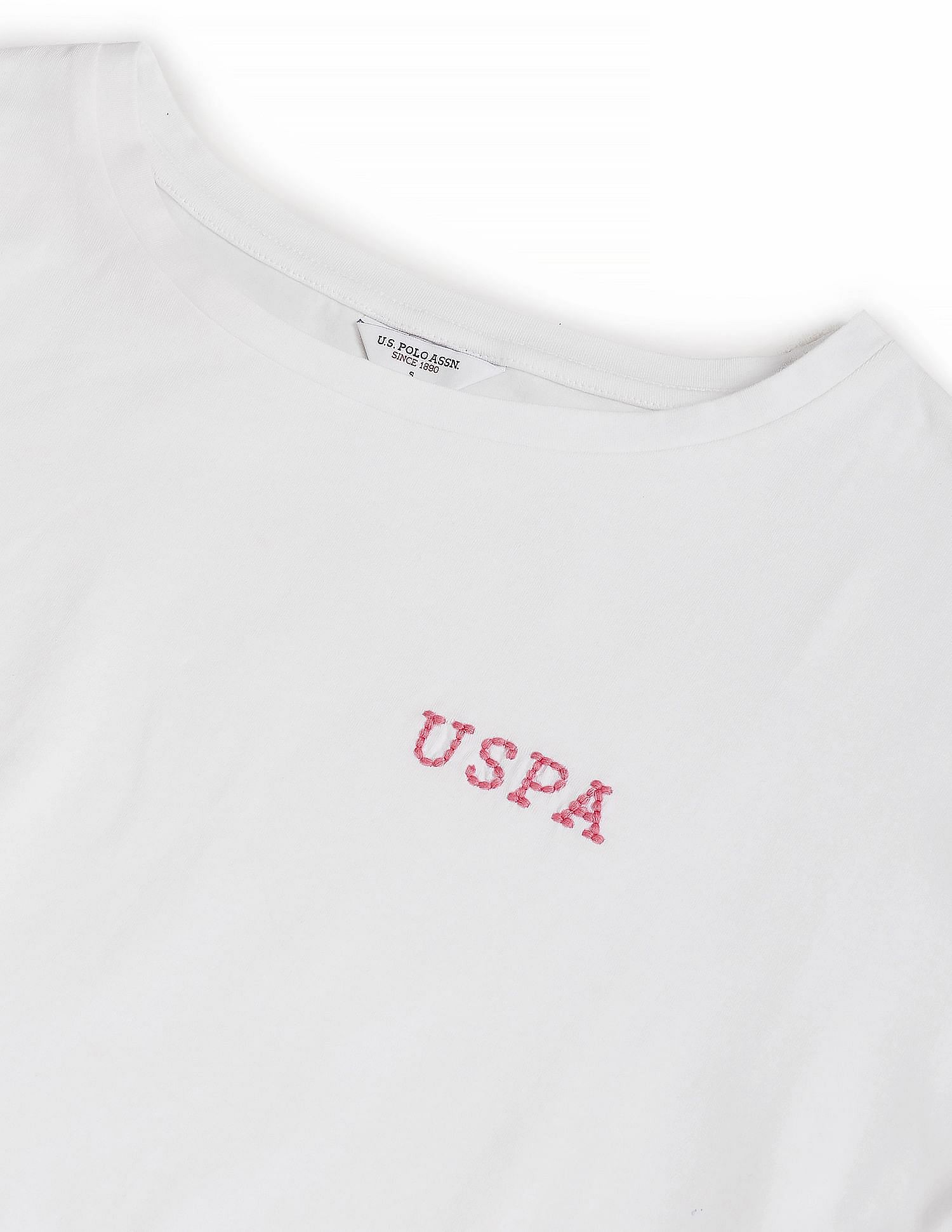 Round Neck Peasant Tie-Up Puff Sleeve Top White - U.S. Polo Assn. India | Large