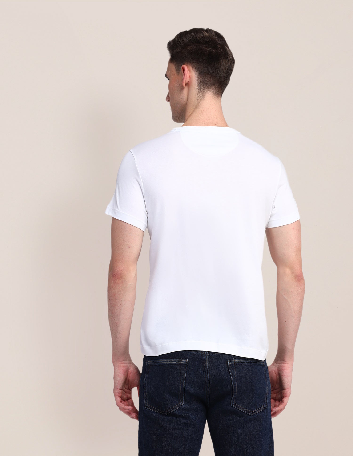 Typographic Printed Slim Fit T-Shirt White - U.S. Polo Assn. India | Large