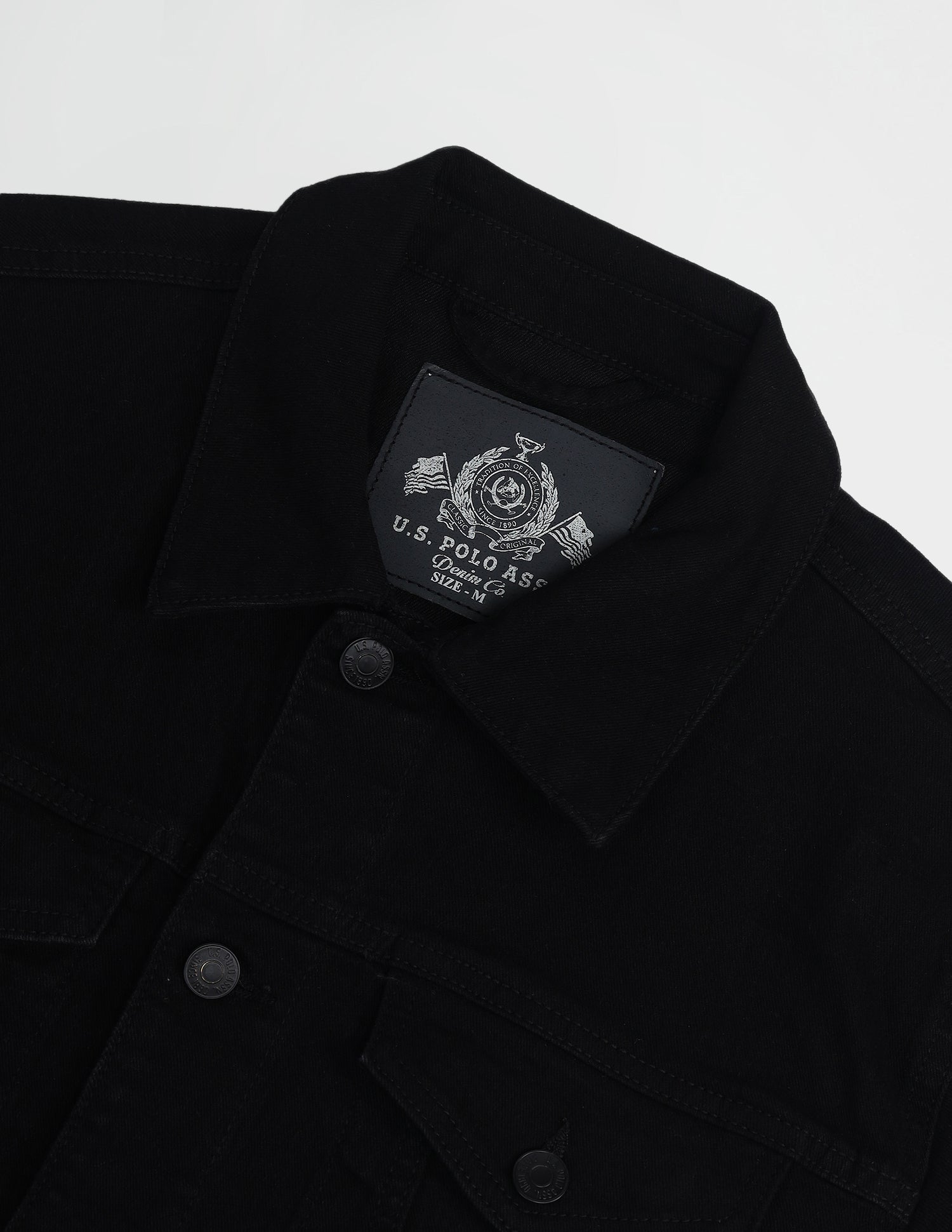 Solid Spread Collar Jacket Black - U.S. Polo Assn. India | Large