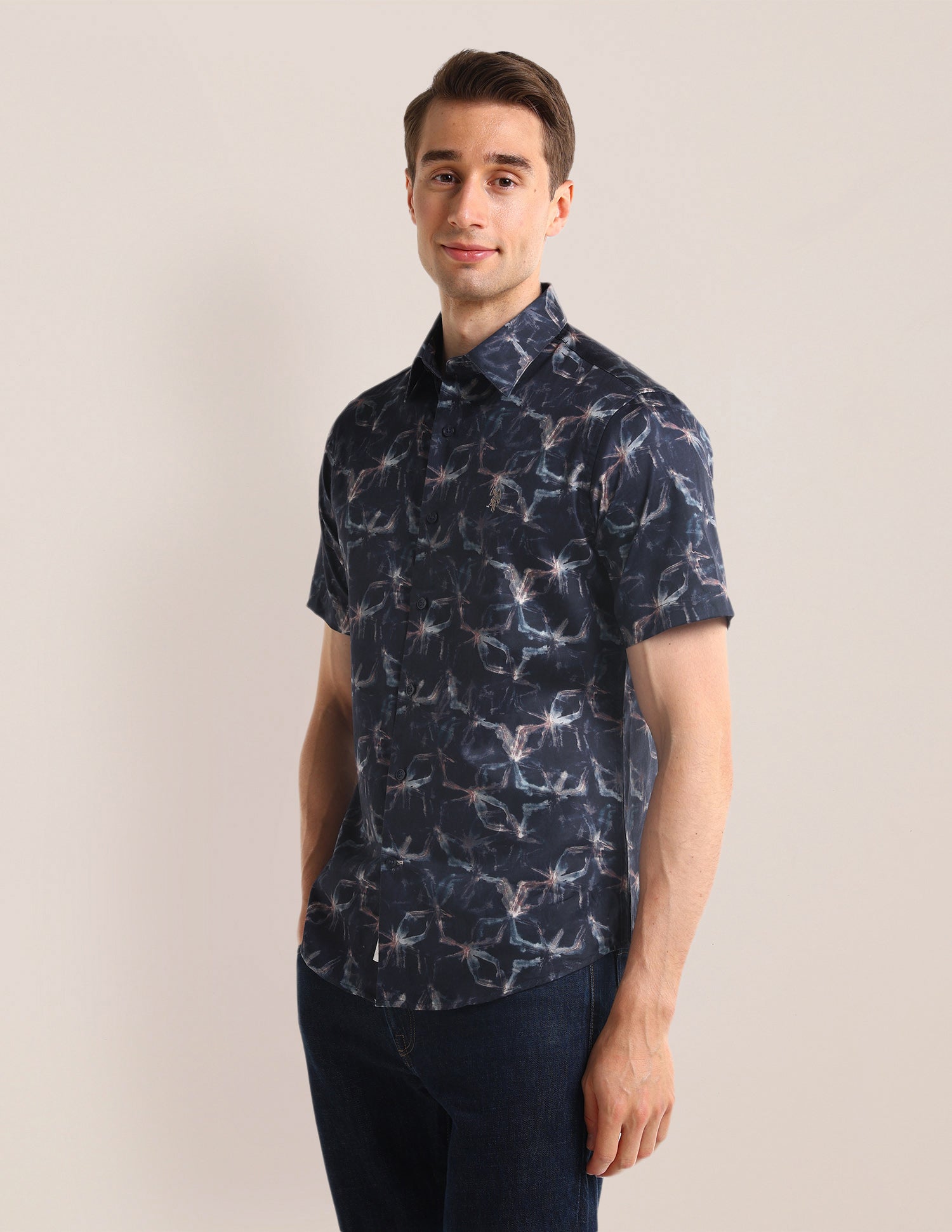 Abstract Regular Fit Shirt Navy - U.S. Polo Assn. India | Large