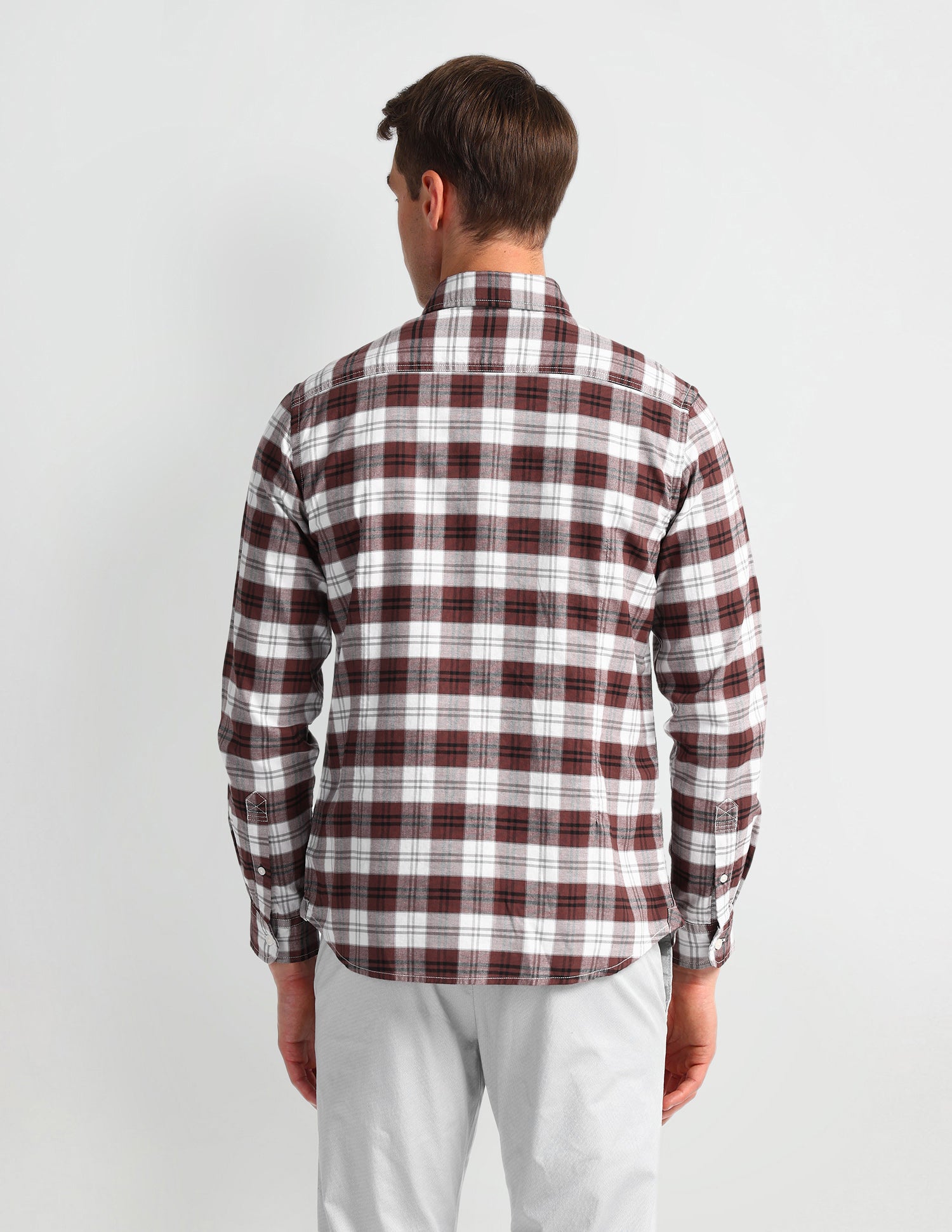 Tartan Checked Slim Fit Shirt Red - U.S. Polo Assn. India | Large