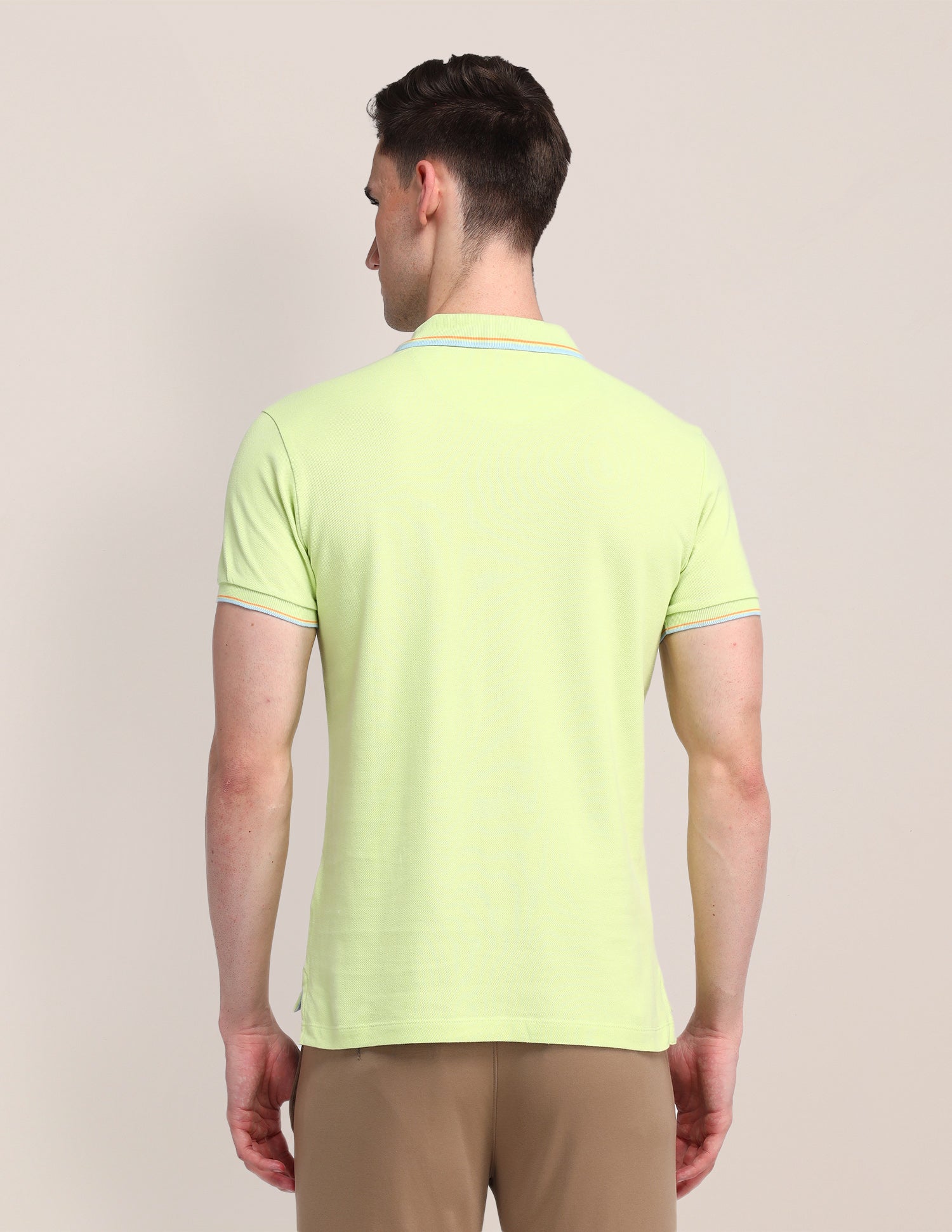 Solid Slim Fit Polo Shirt Light Green - U.S. Polo Assn. India | Large